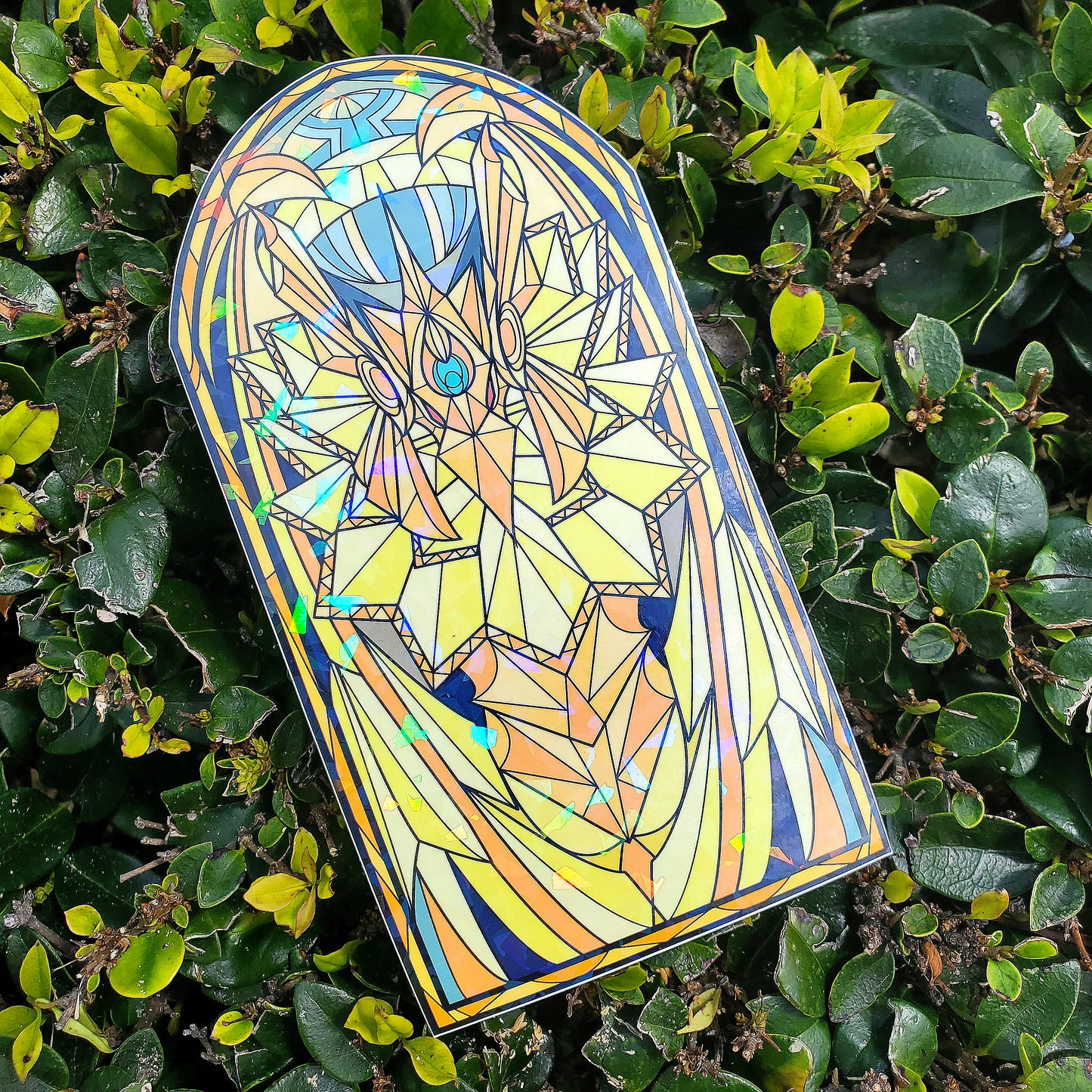 Winged Dragon of Ra Stained Glass Vinyl Sticker