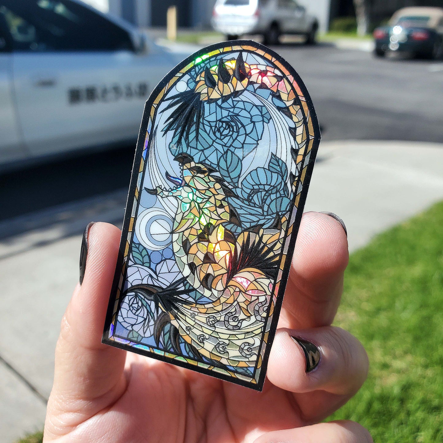 Gold Rathian Stained Glass Vinyl Sticker