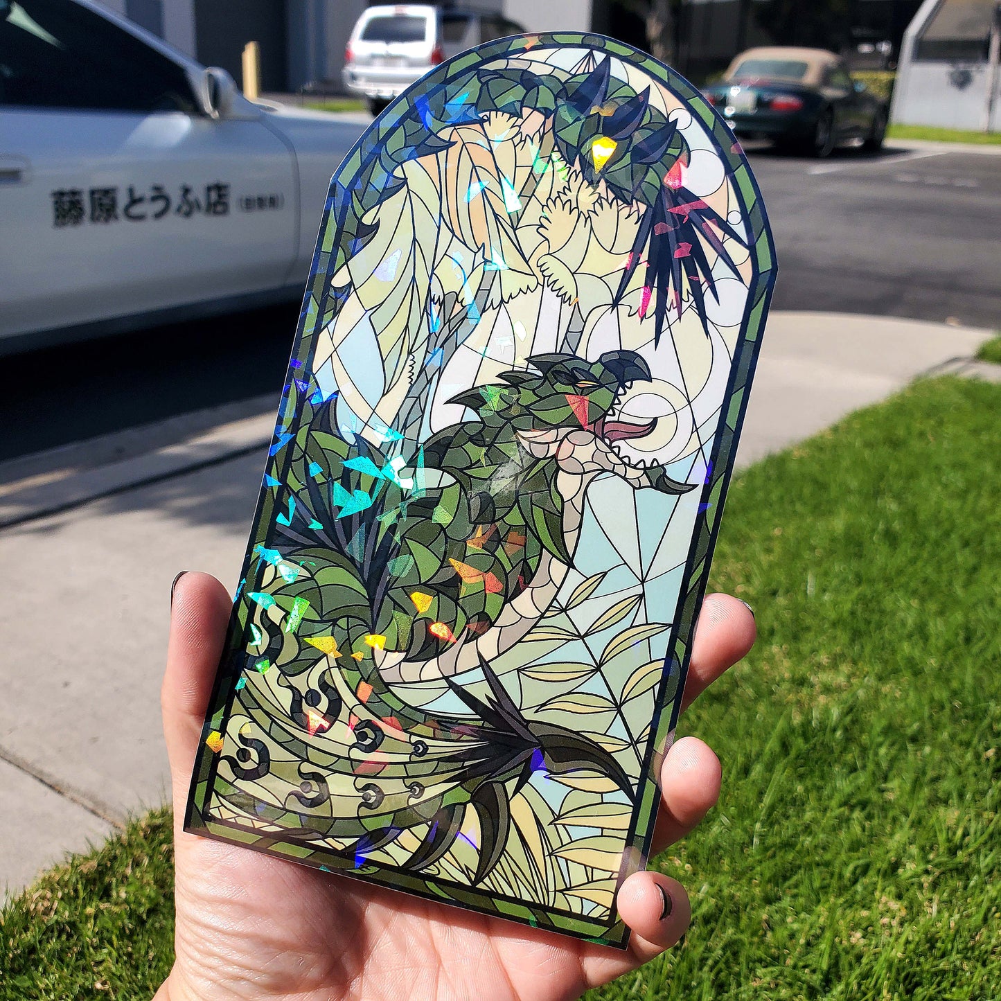 Rathian Stained Glass Vinyl Sticker