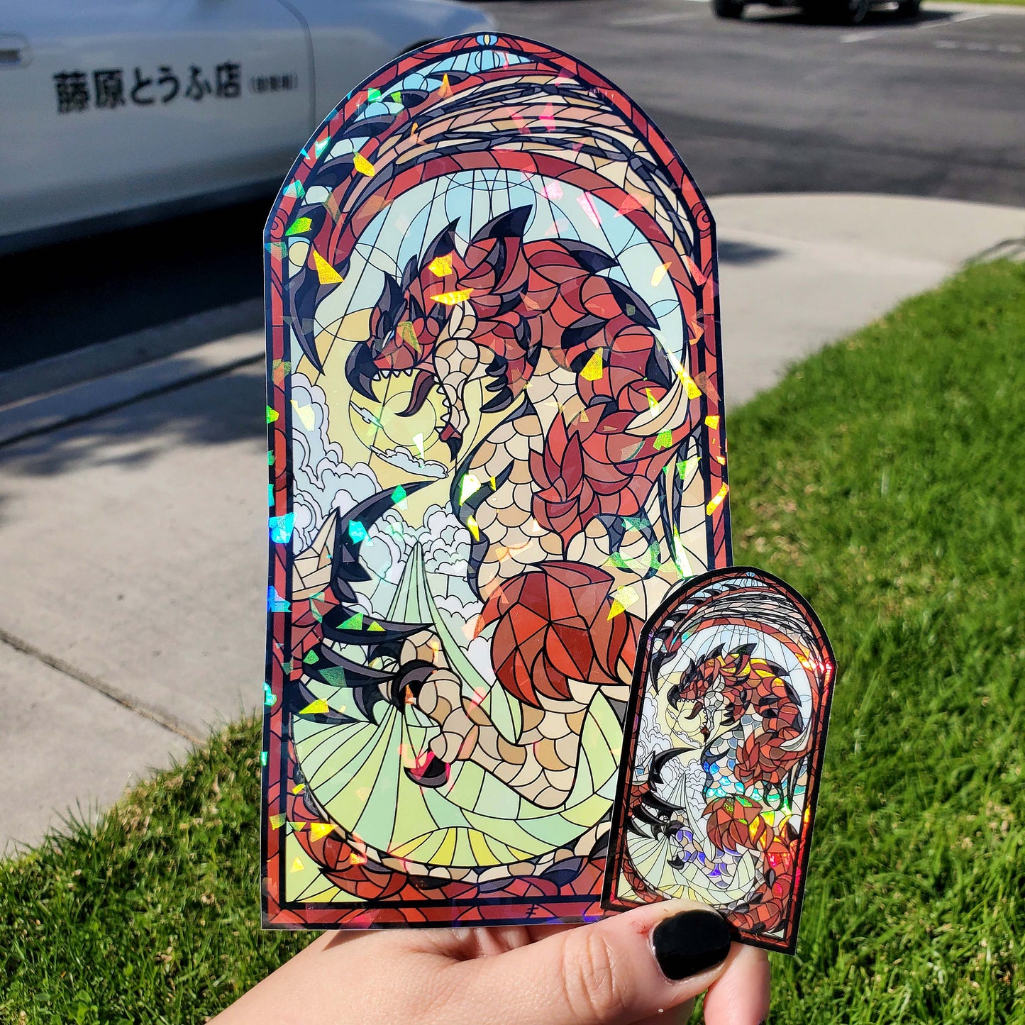 Rathalos Stained Glass Vinyl Sticker