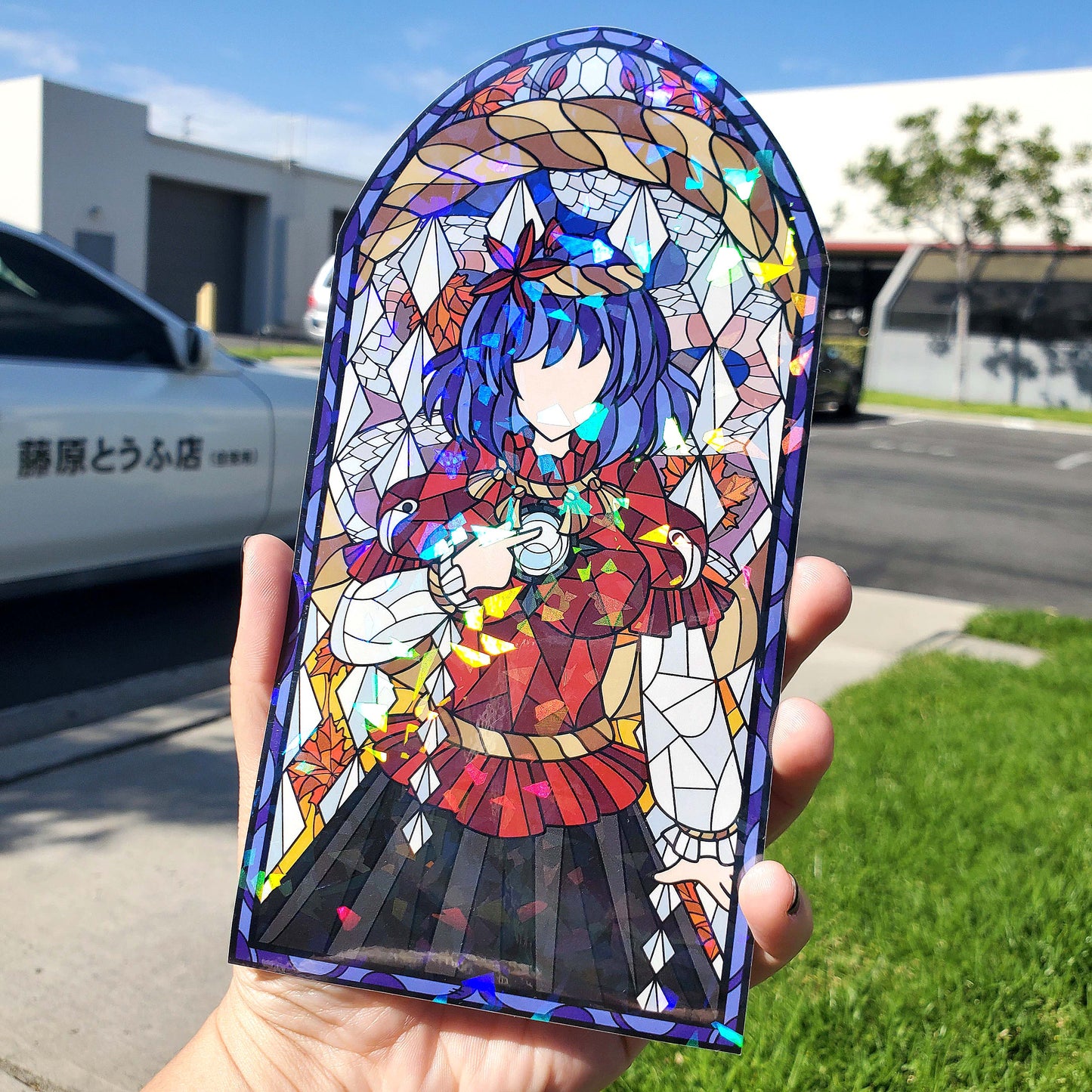 Kanako Yasaka Stained Glass Vinyl Sticker