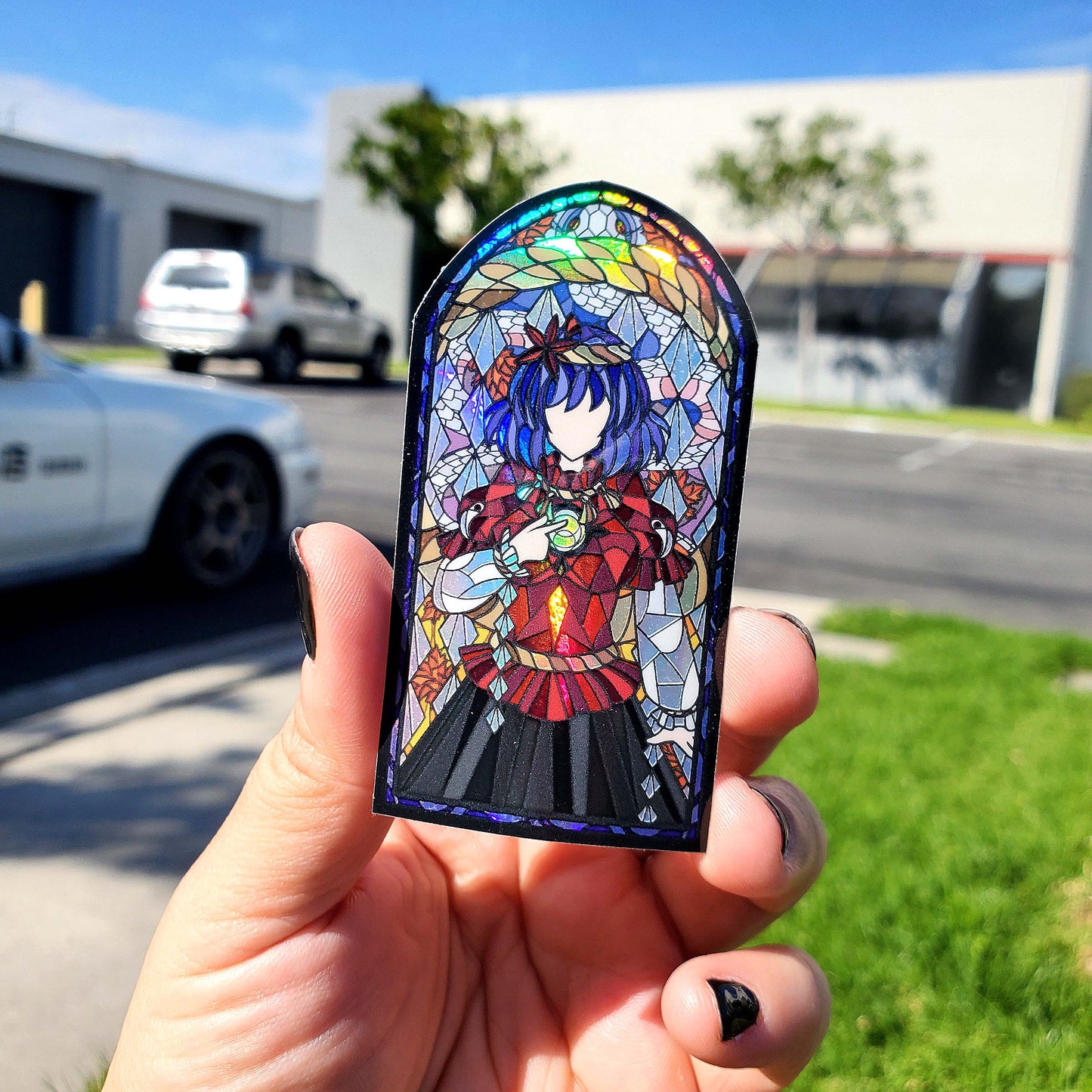 Kanako Yasaka Stained Glass Vinyl Sticker
