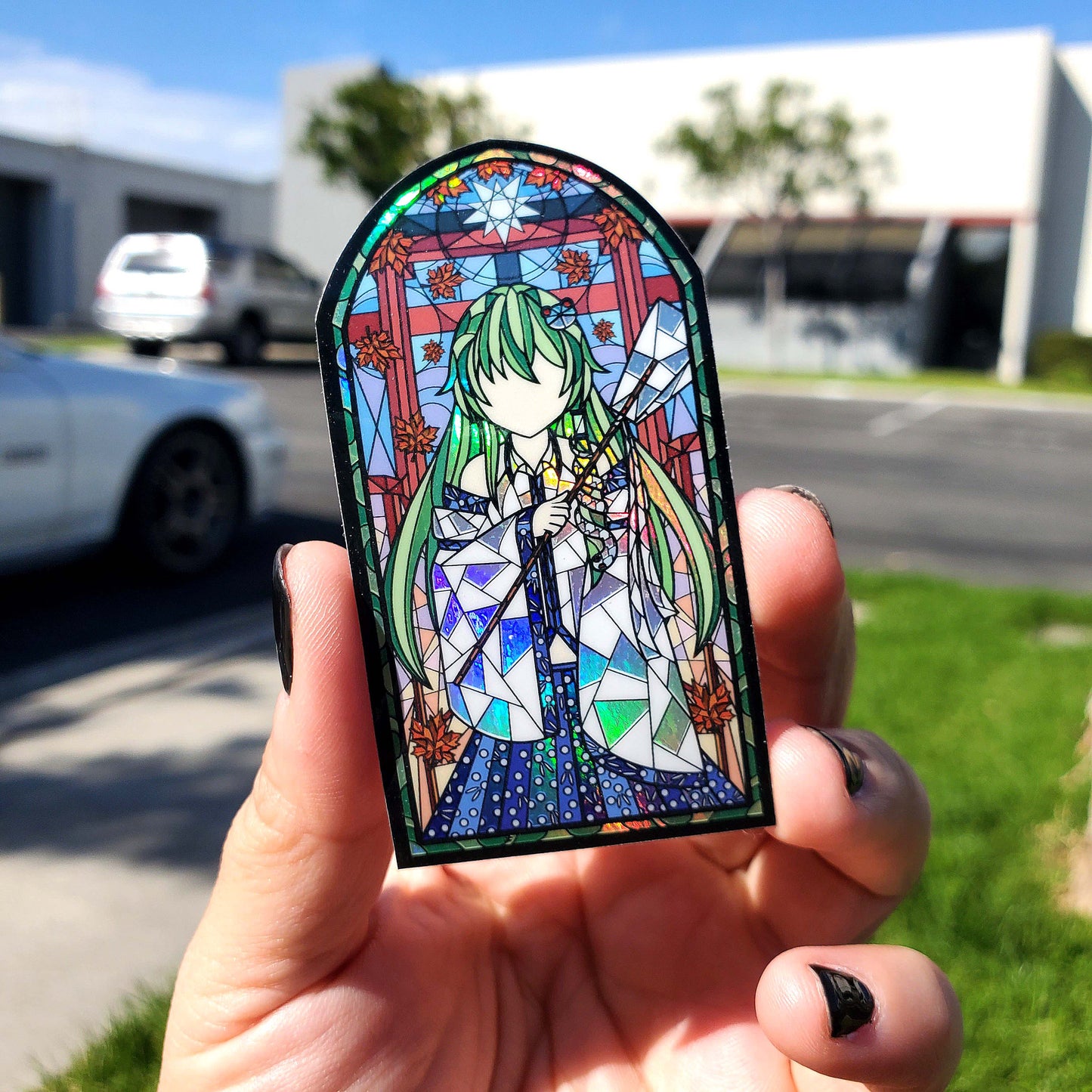Sanae Kochiya Stained Glass Vinyl Sticker
