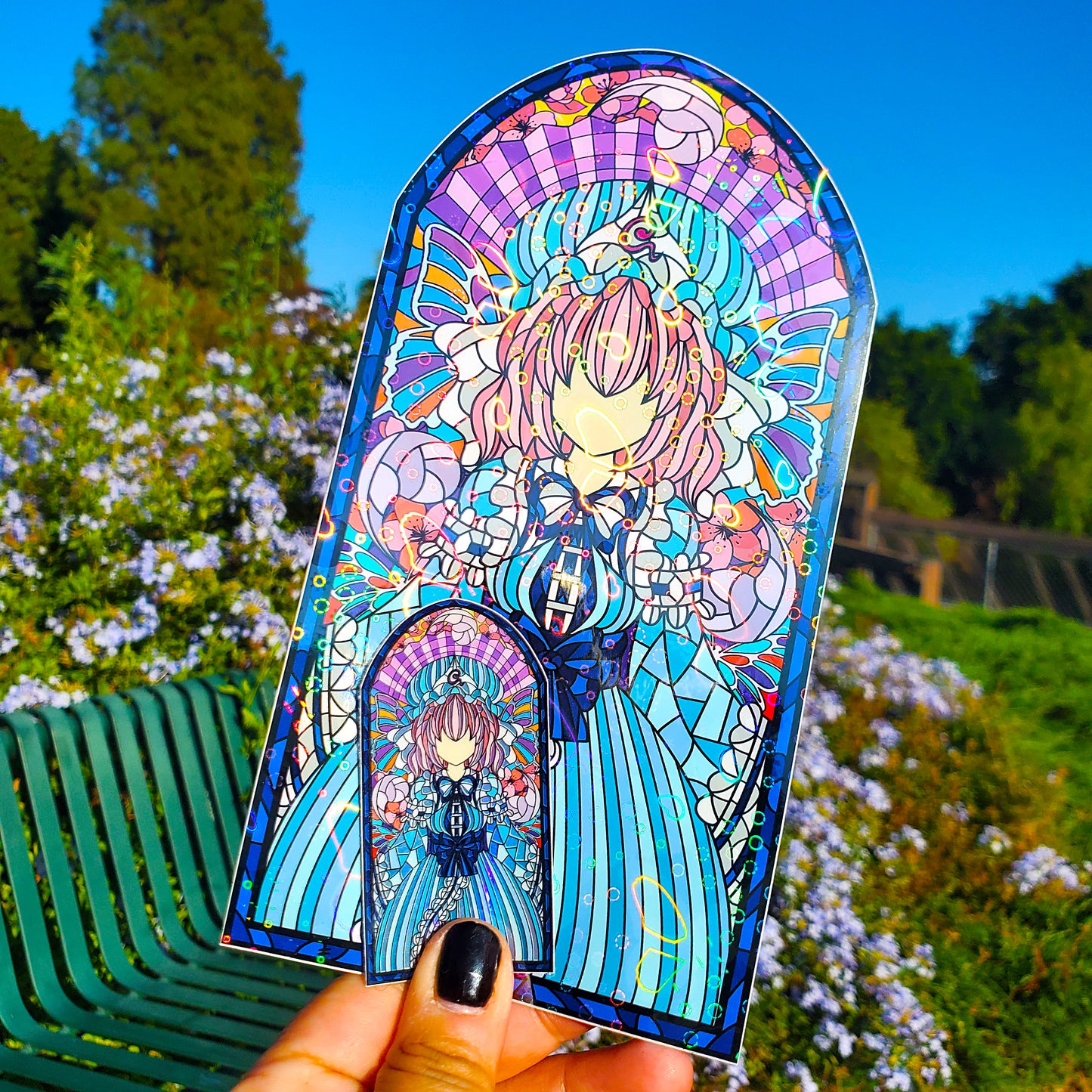 Yuyuko Saigyouji Stained Glass Vinyl Sticker