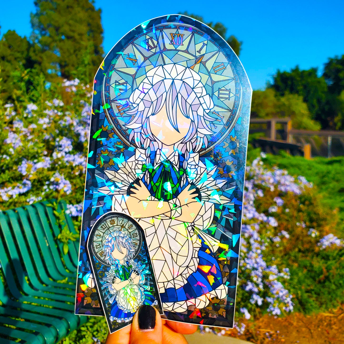 Sakuya Izayoi Stained Glass Vinyl Sticker