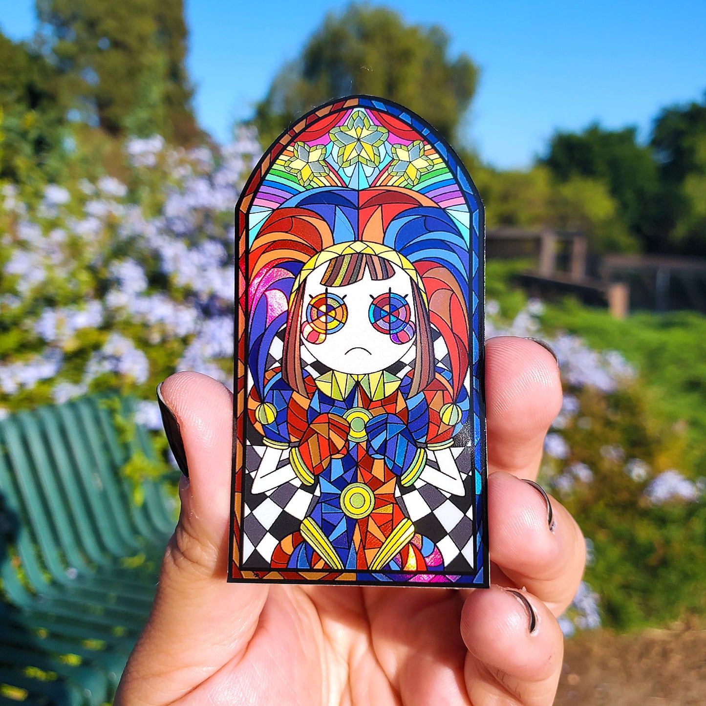 Pomni Stained Glass Vinyl Sticker