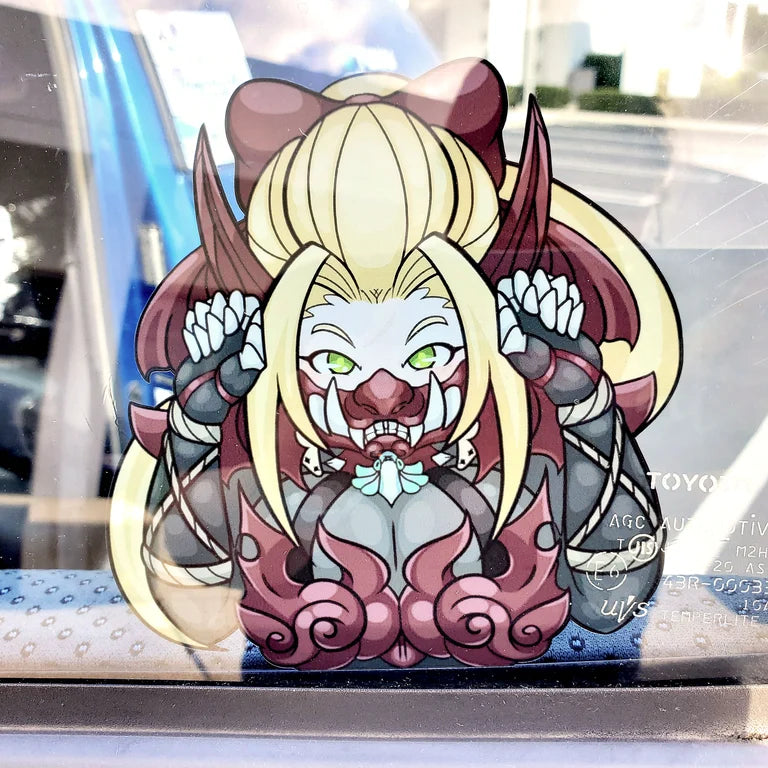 Odogaron Girl Paizuri - Reverse Vinyl Sticker