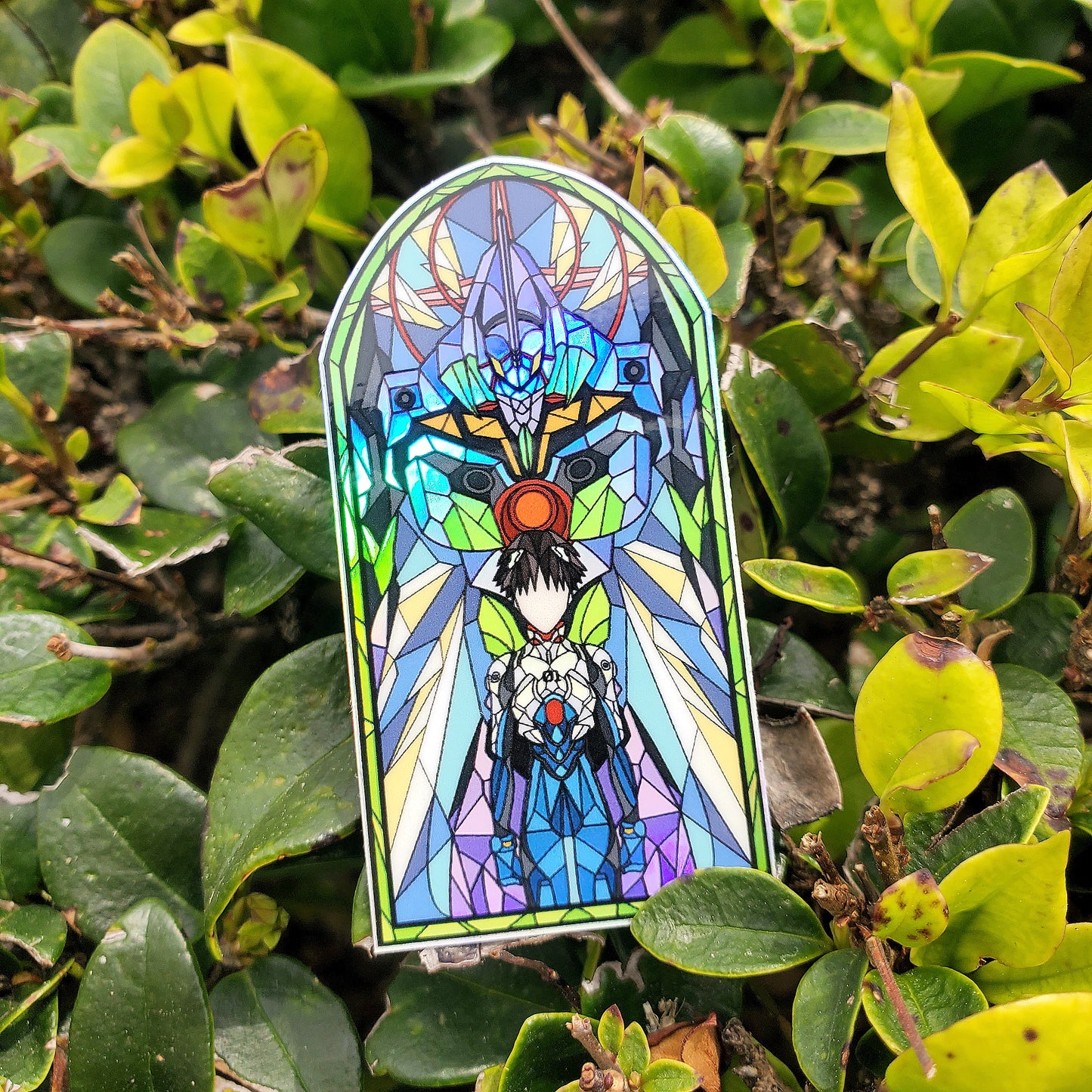 EVA 01 - Shinji Ikari Stained Glass Vinyl Sticker