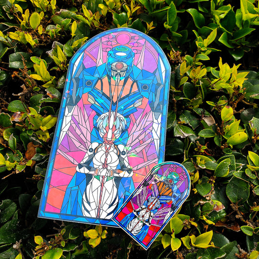 EVA 00 - Rei Ayanami Stained Glass Vinyl Sticker