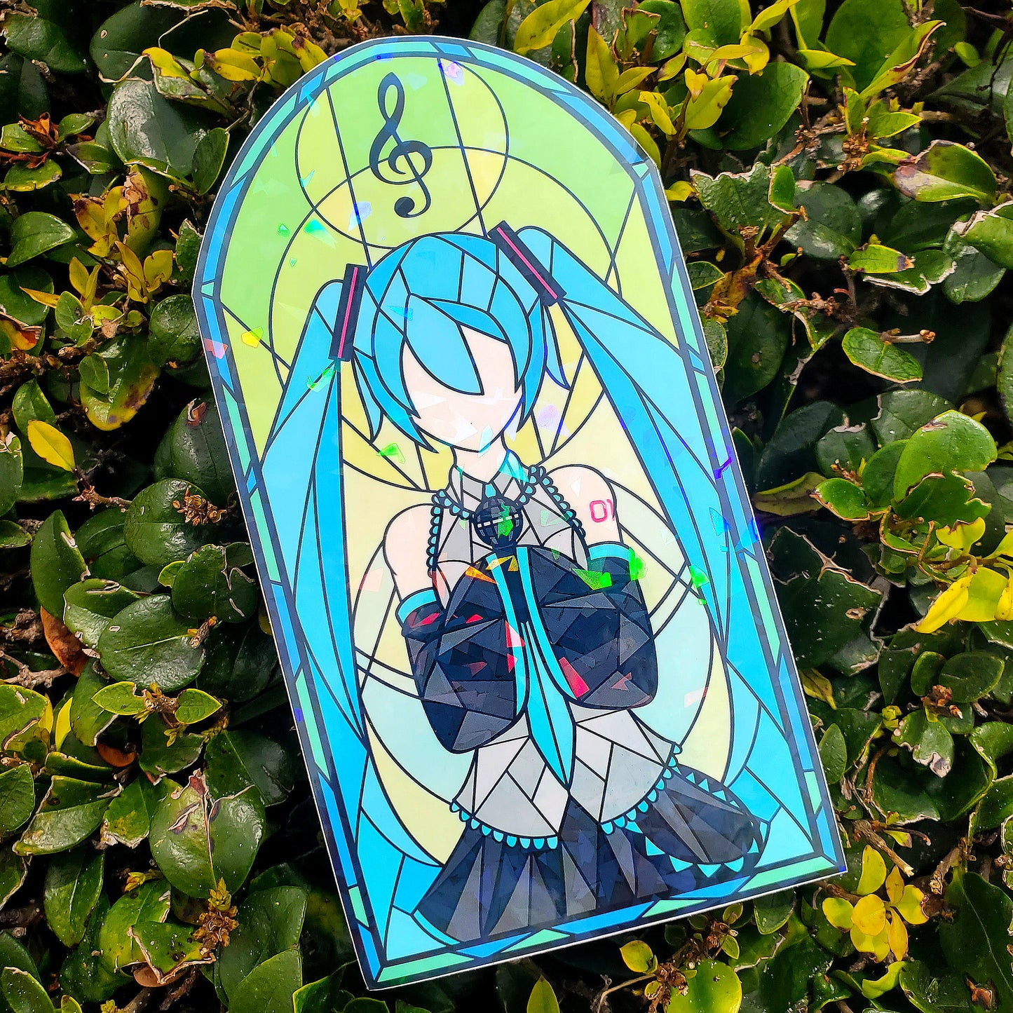 Hatsune Miku Stained Glass Vinyl Sticker