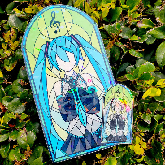 Hatsune Miku Stained Glass Vinyl Sticker