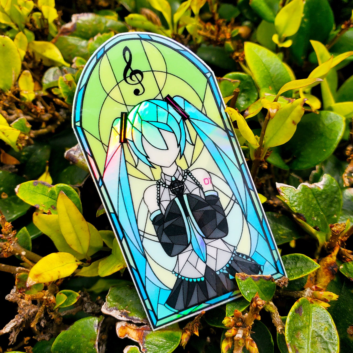 Hatsune Miku Stained Glass Vinyl Sticker