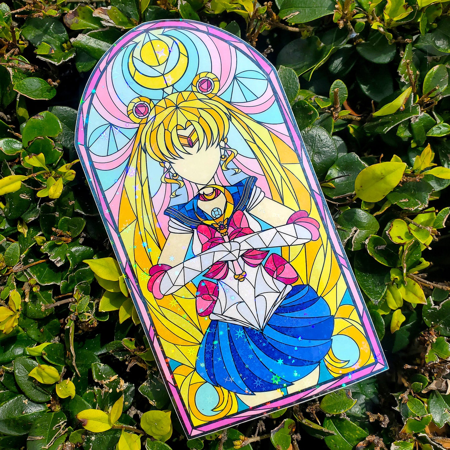 Sailor Moon Stained Glass Vinyl Sticker