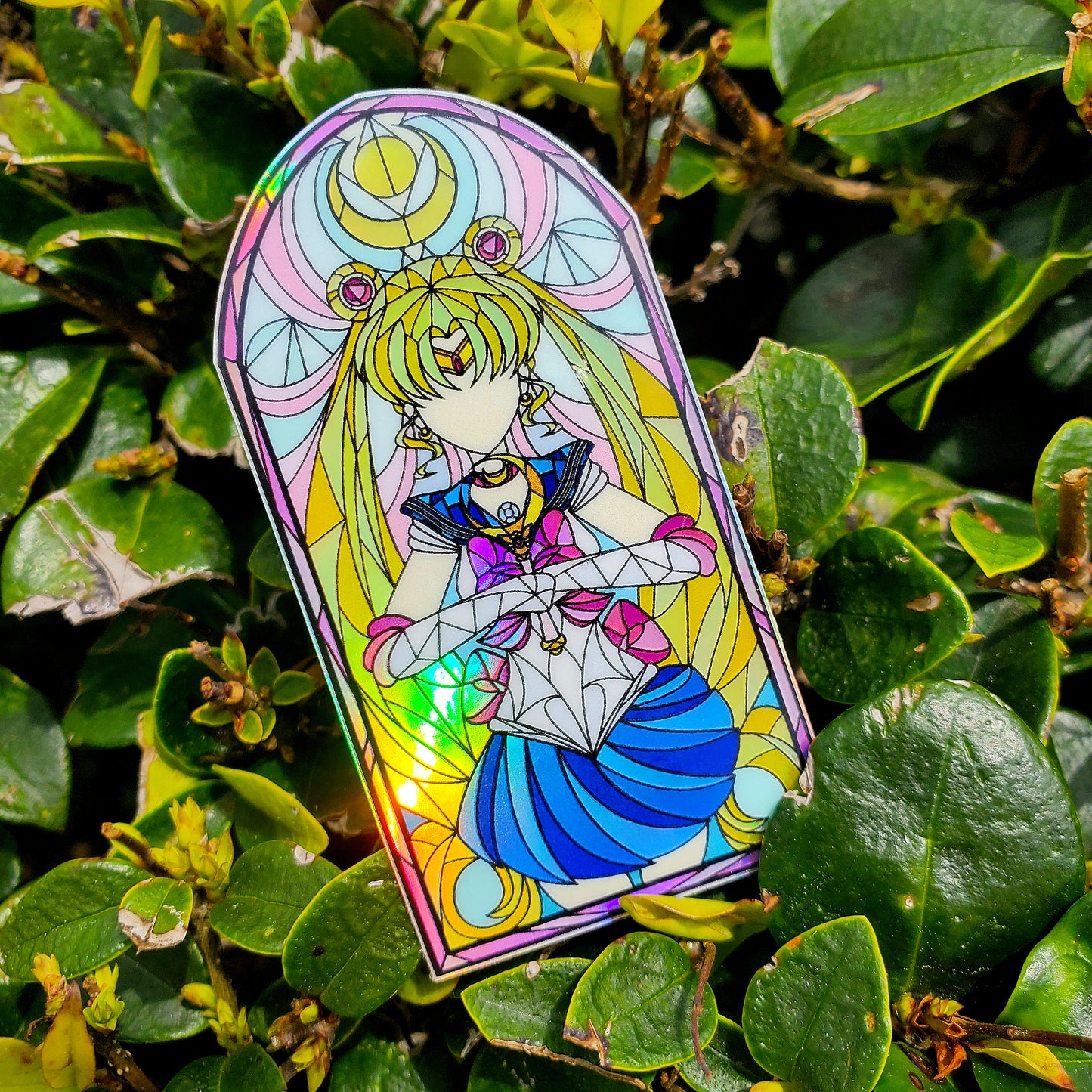 Sailor Moon Stained Glass Vinyl Sticker