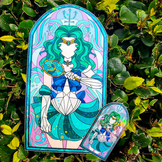 Sailor Neptune Stained Glass Vinyl Sticker