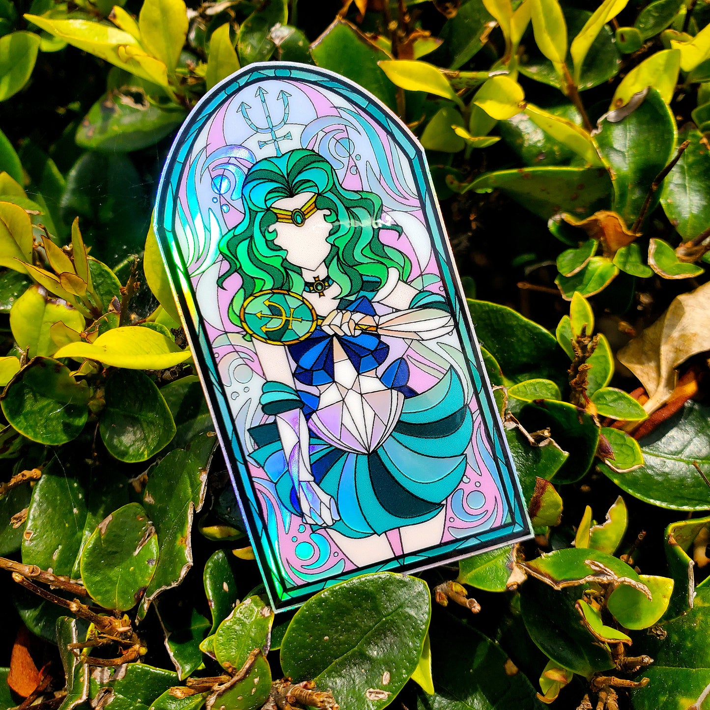 Sailor Neptune Stained Glass Vinyl Sticker