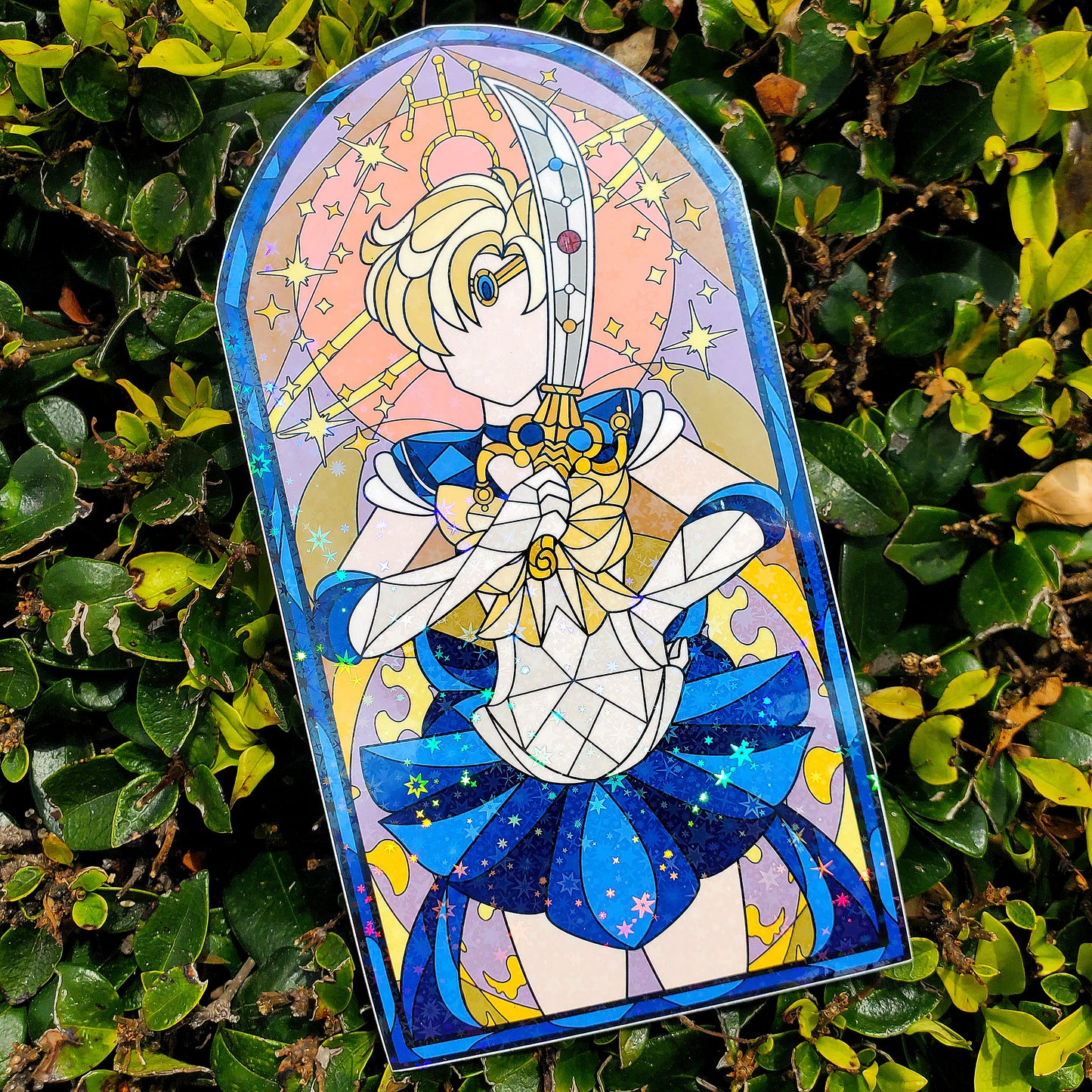 Sailor Uranus Stained Glass Vinyl Sticker