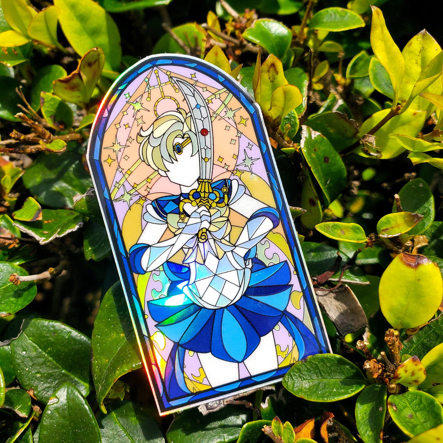 Sailor Uranus Stained Glass Vinyl Sticker