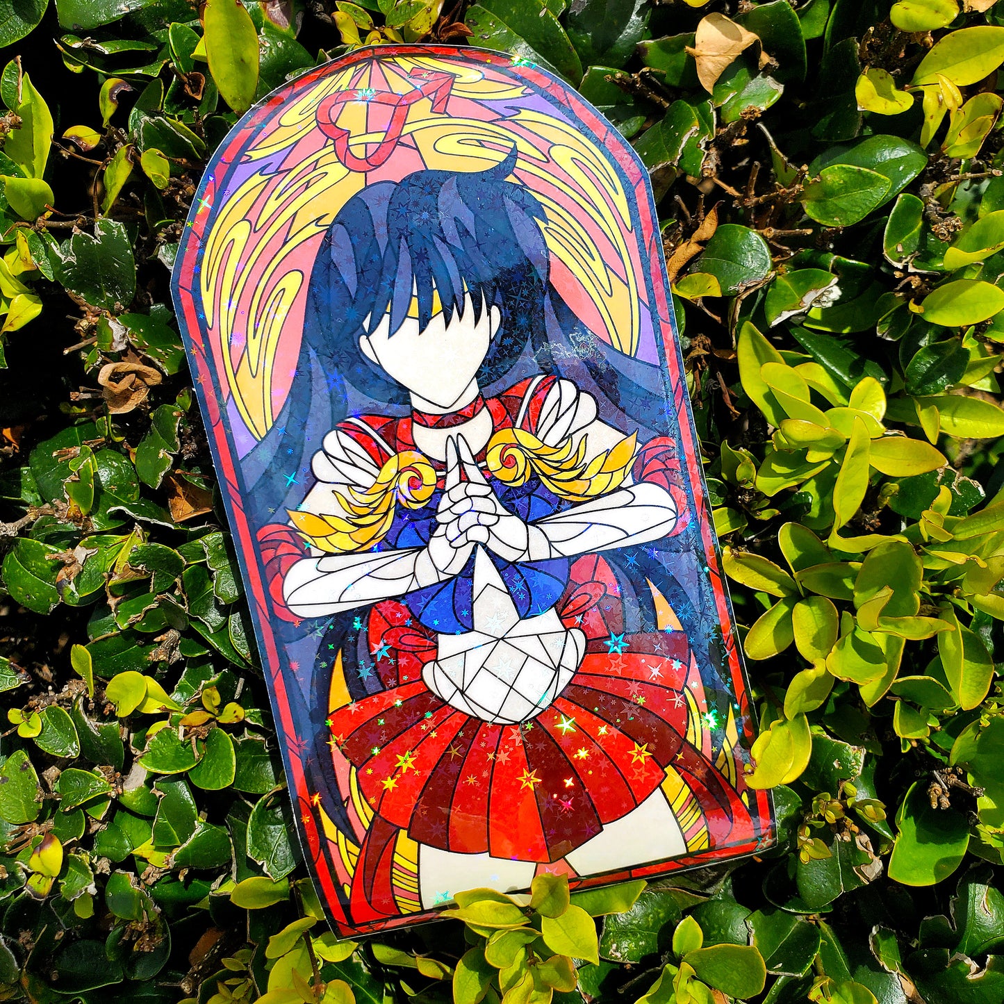 Sailor Mars Stained Glass Vinyl Sticker