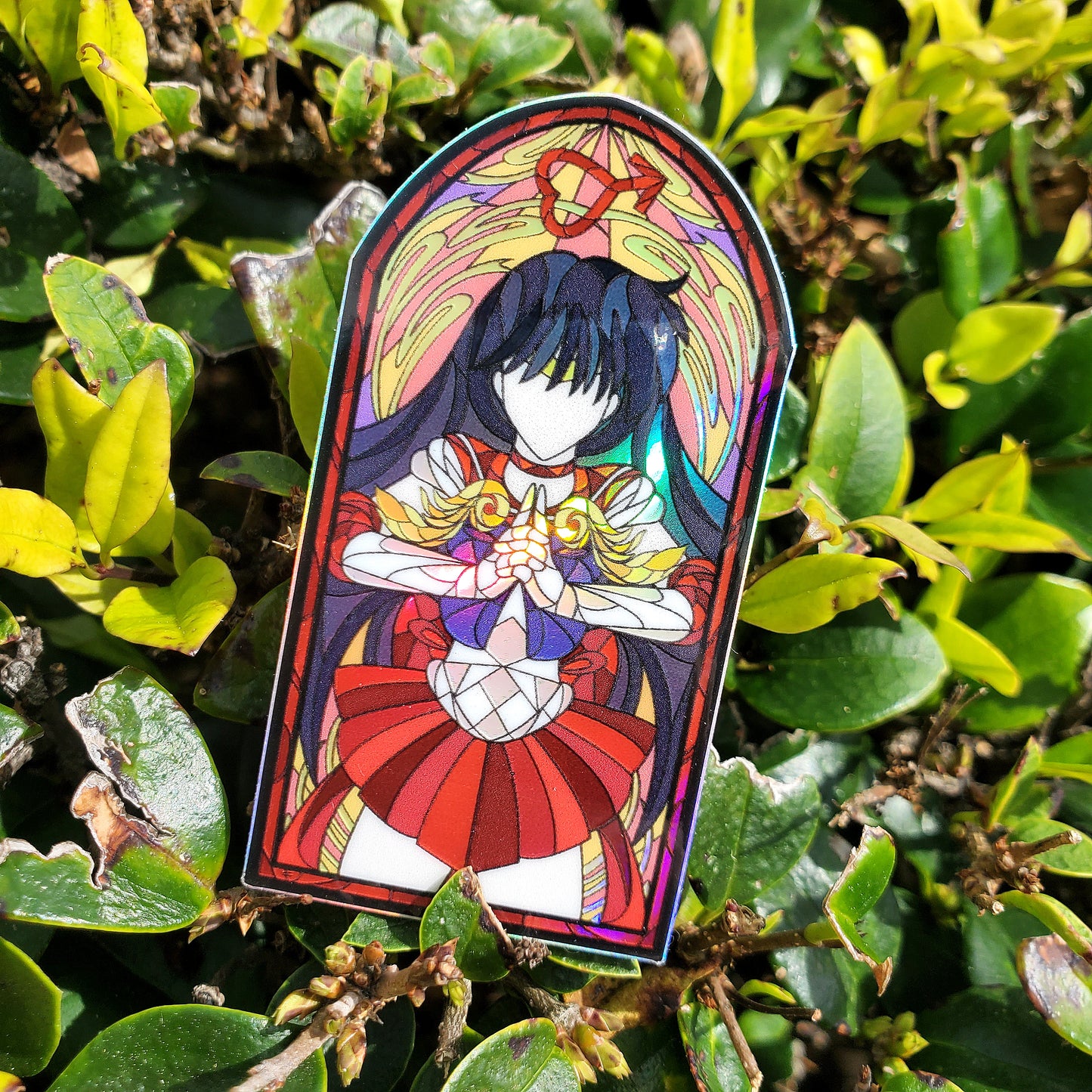 Sailor Mars Stained Glass Vinyl Sticker