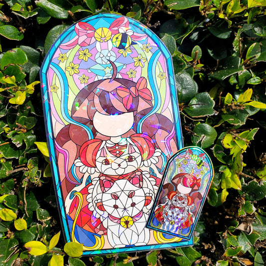 Bee & Puppycat Stained Glass Vinyl Sticker