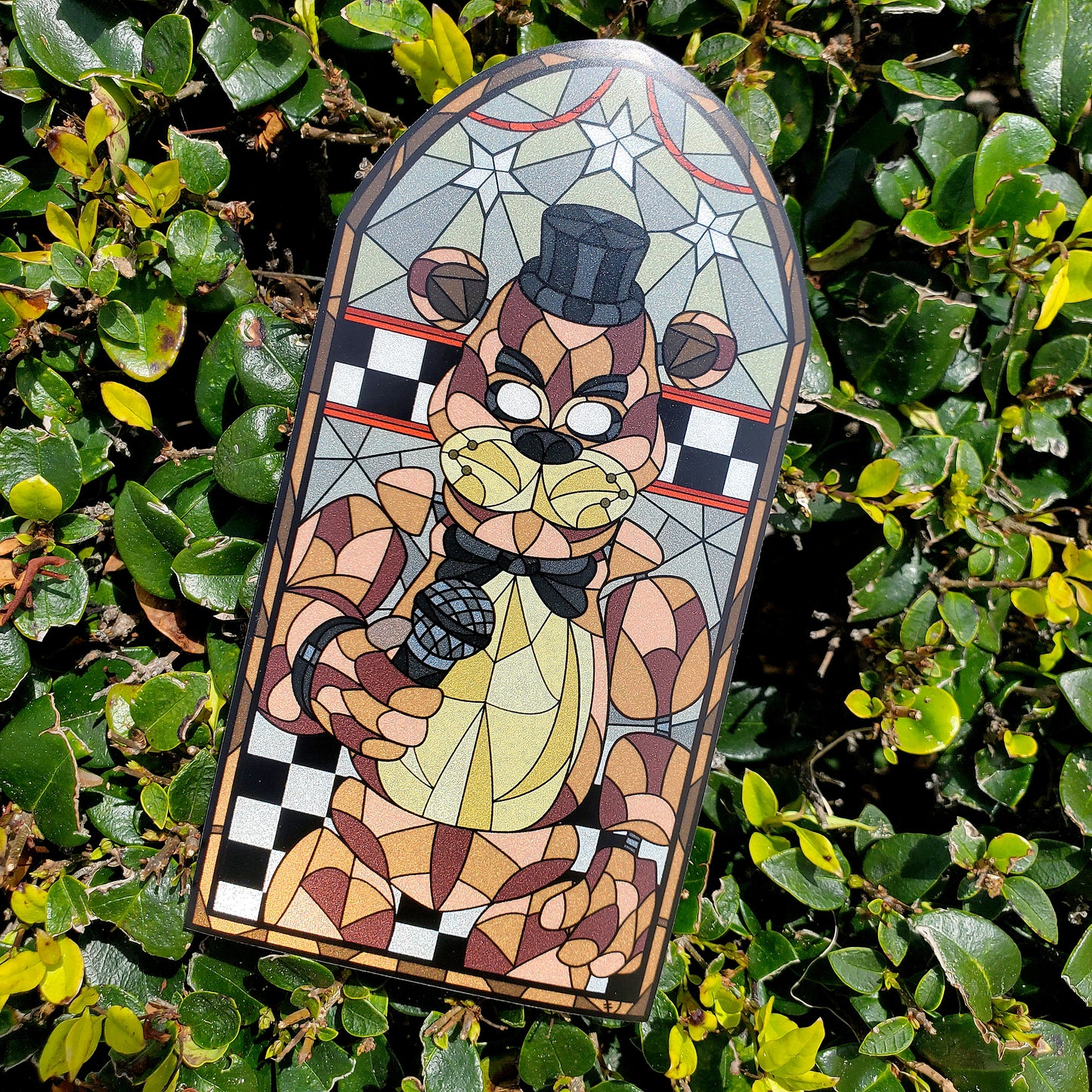 Freddy Fazbear Stained Glass Vinyl Sticker