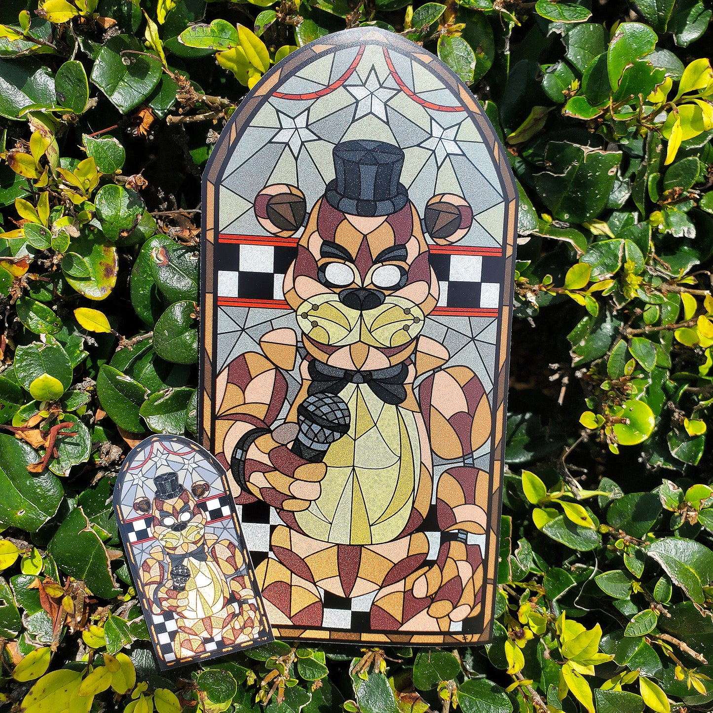 Freddy Fazbear Stained Glass Vinyl Sticker