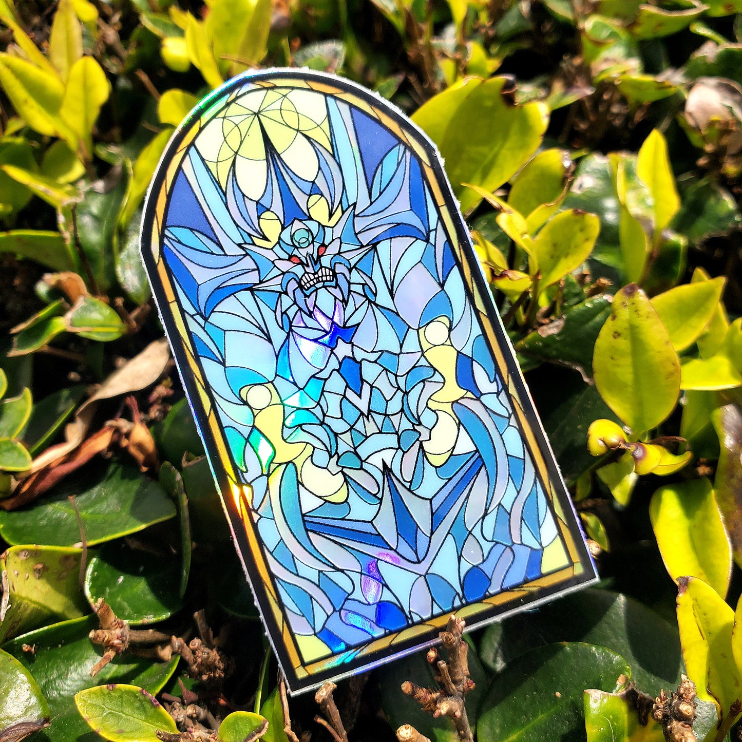 Obelisk the Tormentor Stained Glass Vinyl Sticker