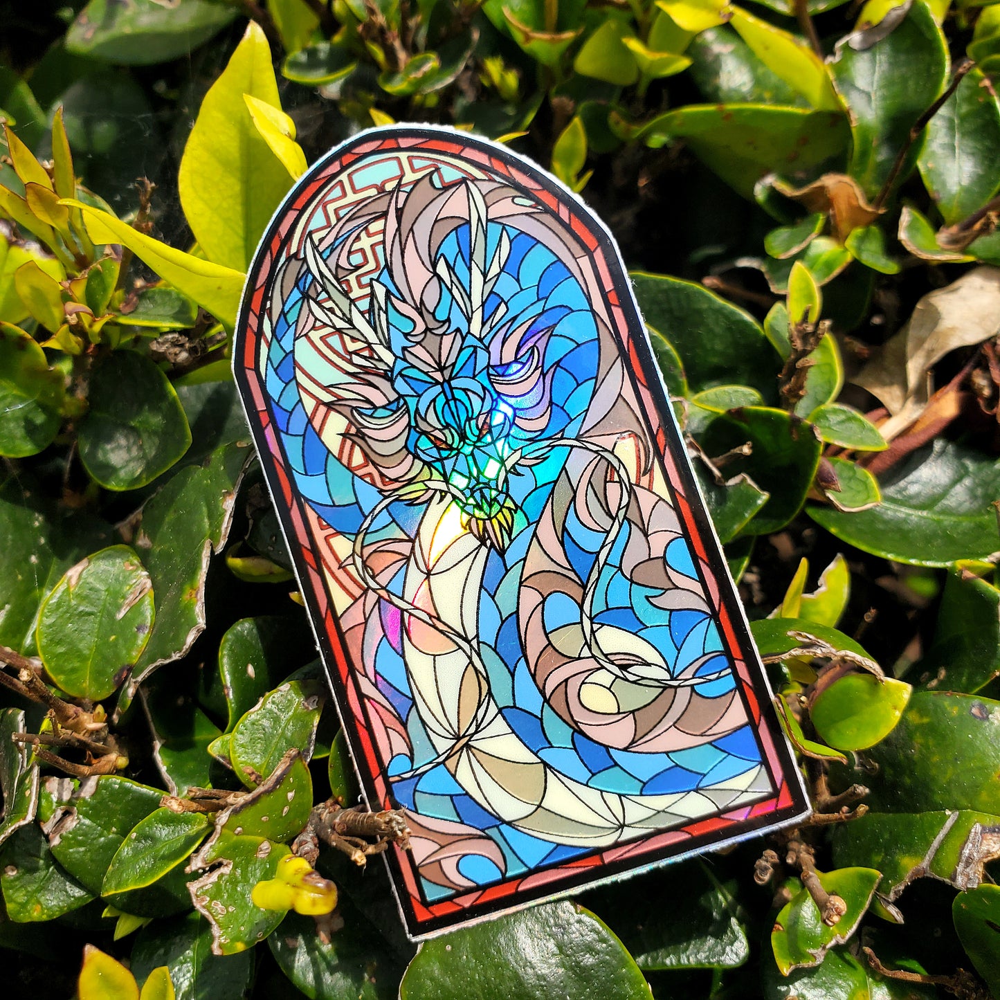 LIMITED EDITION - CNY24 Dragon Stained Glass Vinyl Sticker