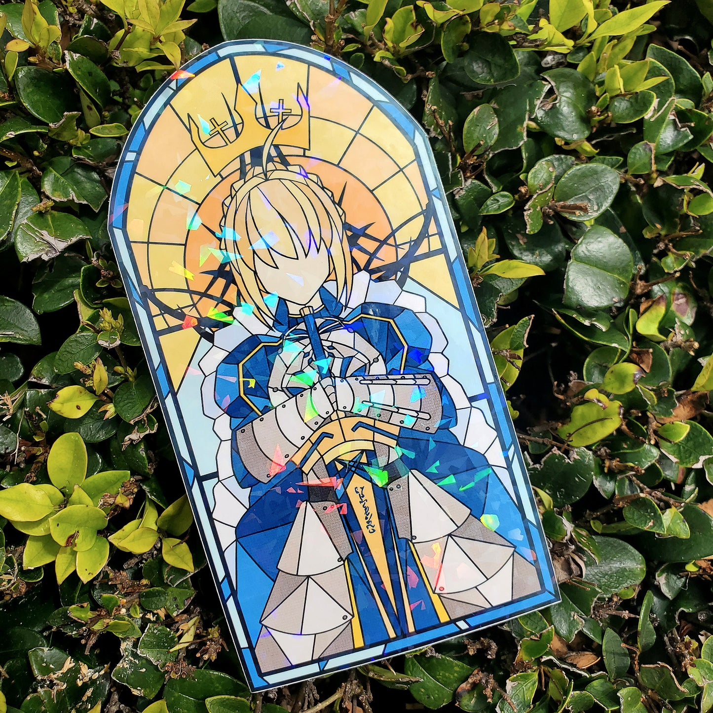 Artoria Pendragon (SABER) Stained Glass Vinyl Sticker