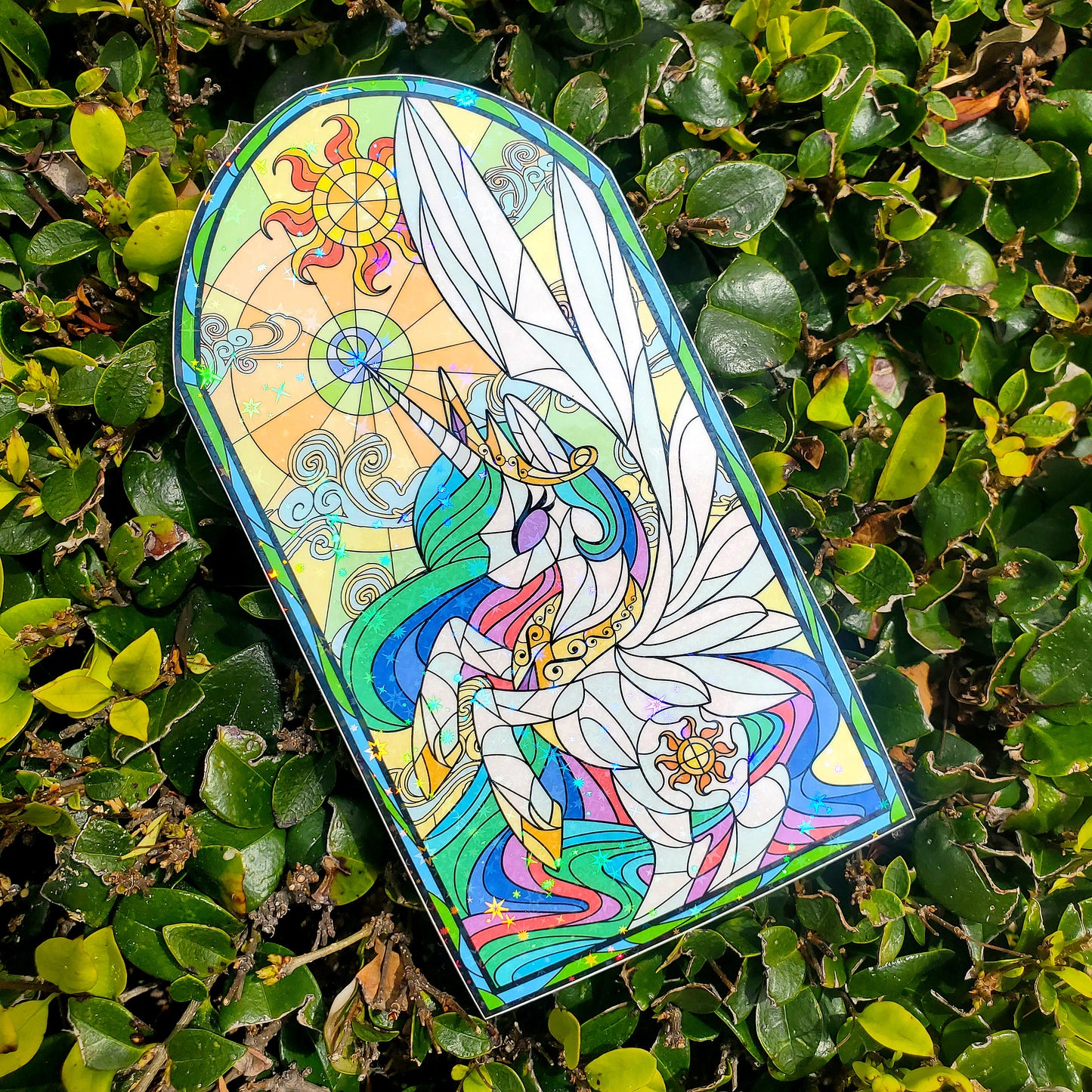 Princess Celestia Stained Glass Vinyl Sticker