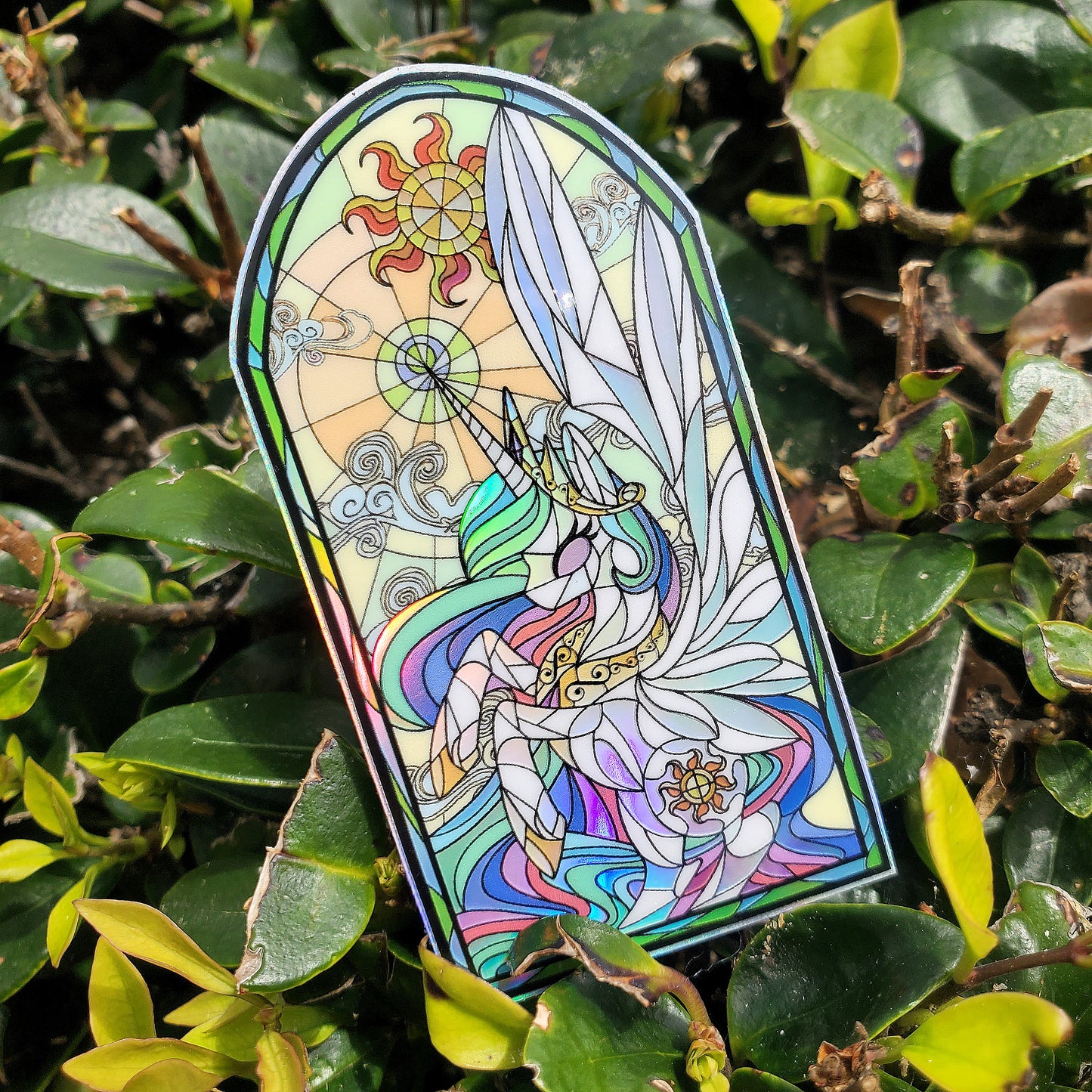 Princess Celestia Stained Glass Vinyl Sticker