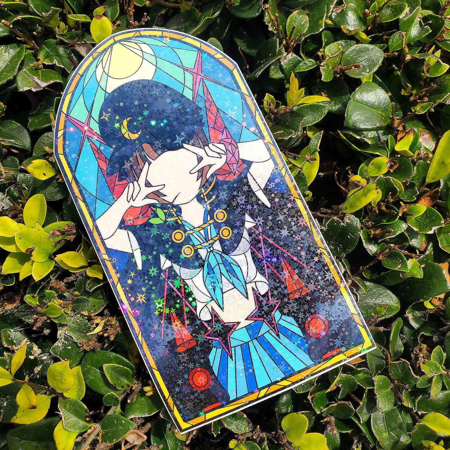 Mako Mankanshoku Stained Glass Vinyl Sticker