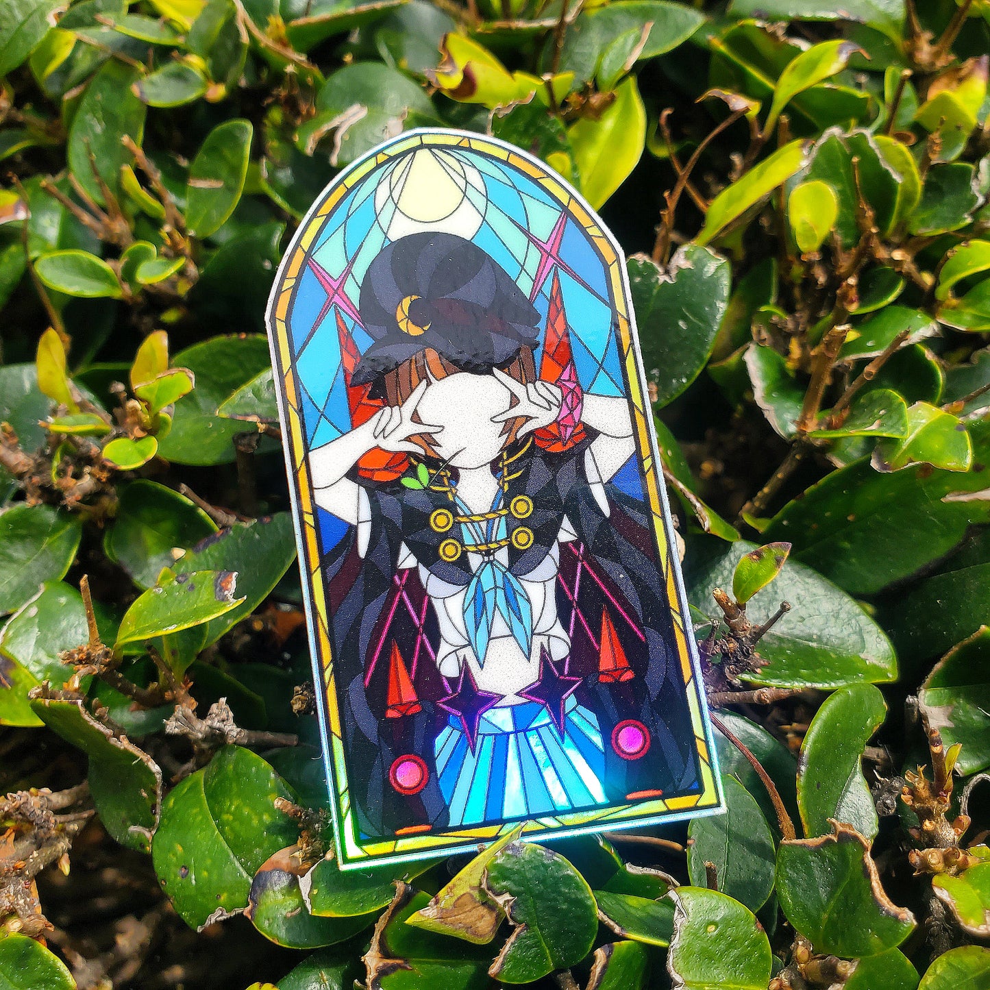 Mako Mankanshoku Stained Glass Vinyl Sticker