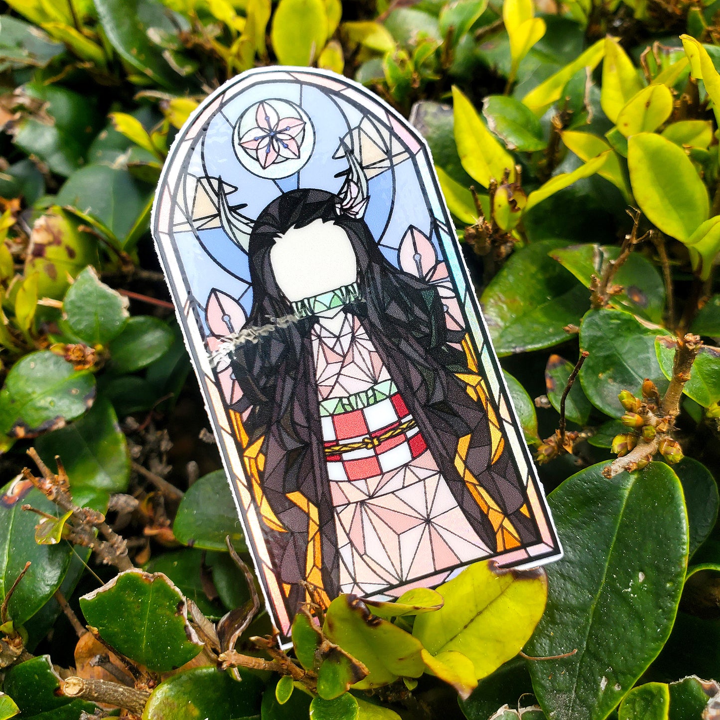 Nezuko Kamado Stained Glass Vinyl Sticker