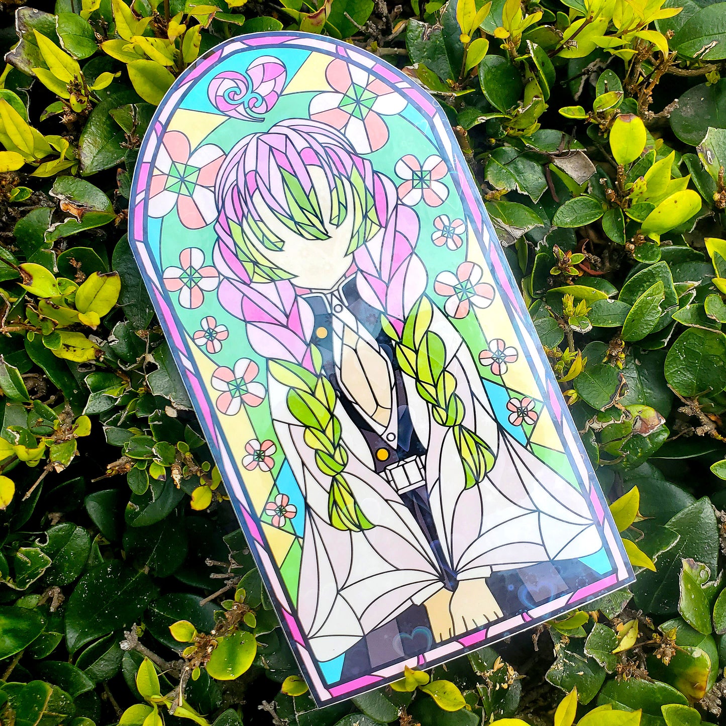 Mitsuri Kanroji Stained Glass Vinyl Sticker