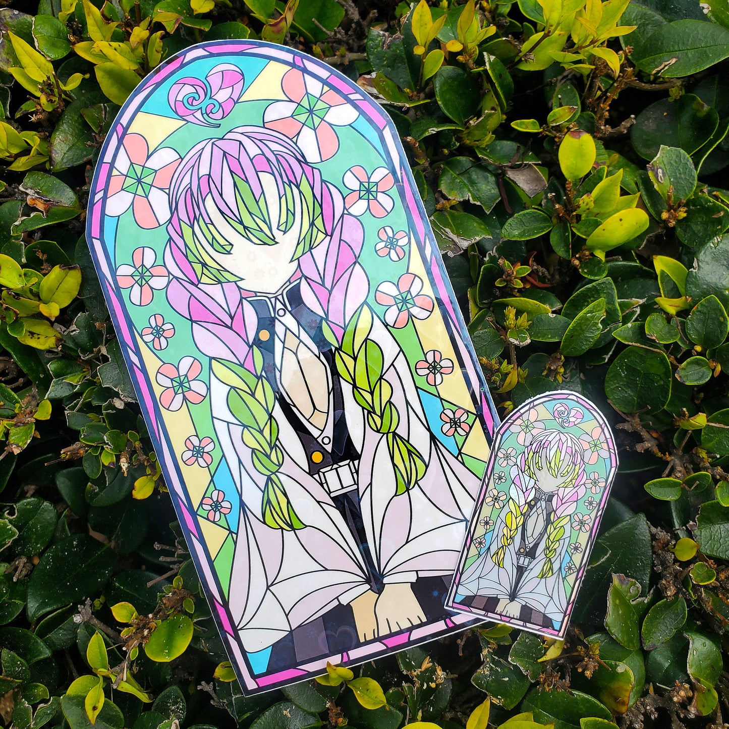 Mitsuri Kanroji Stained Glass Vinyl Sticker