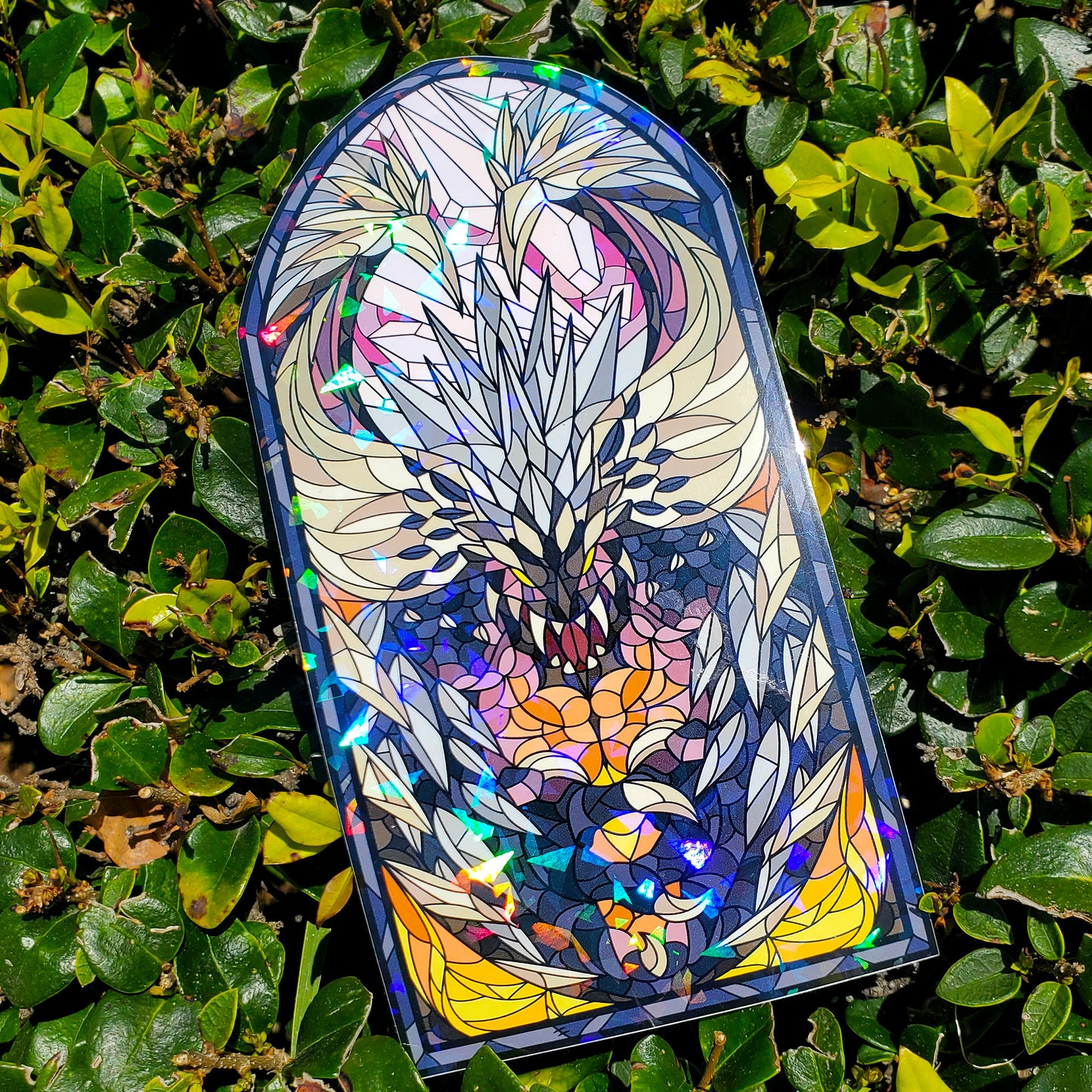 Nergigante Stained Glass Vinyl Sticker