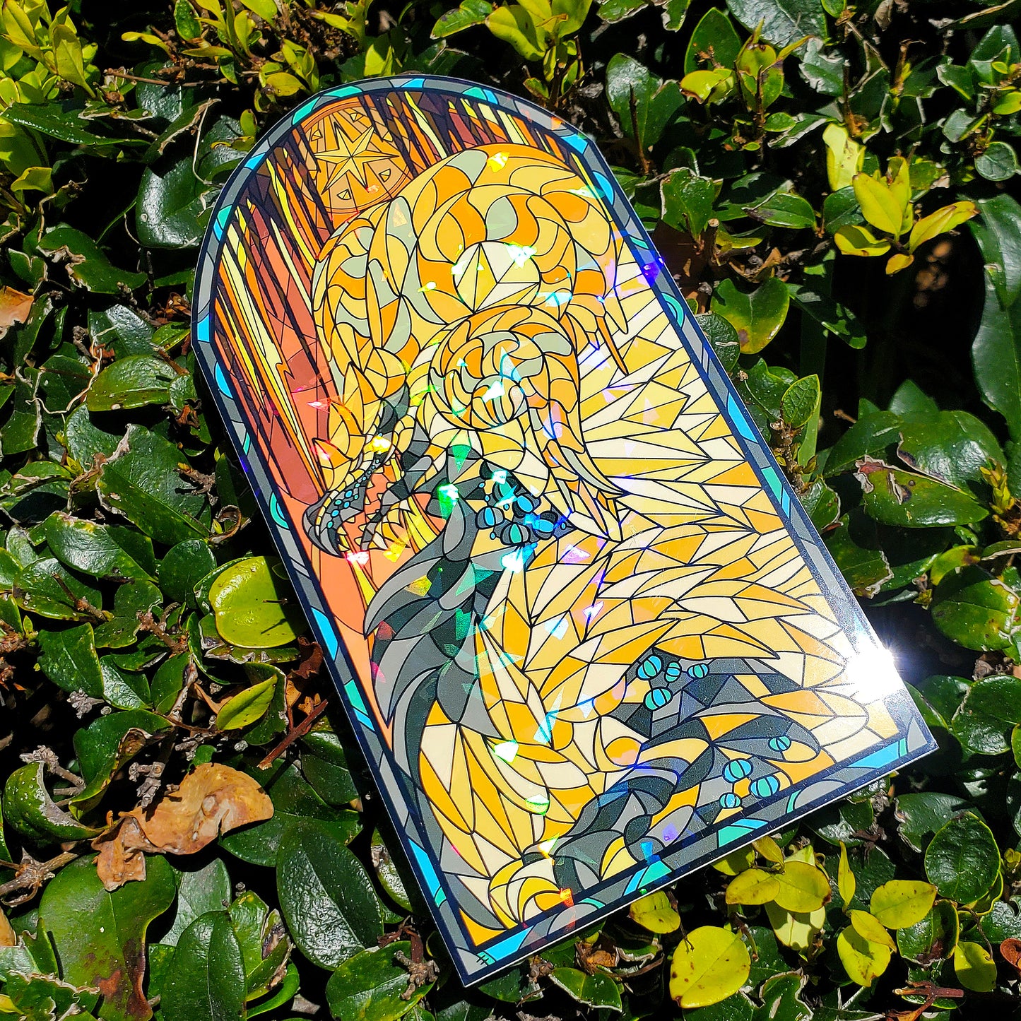 Kulve Taroth Stained Glass Vinyl Sticker