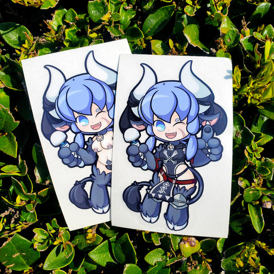 Enoki the Minotaur Chibi Vinyl Sticker (OC)