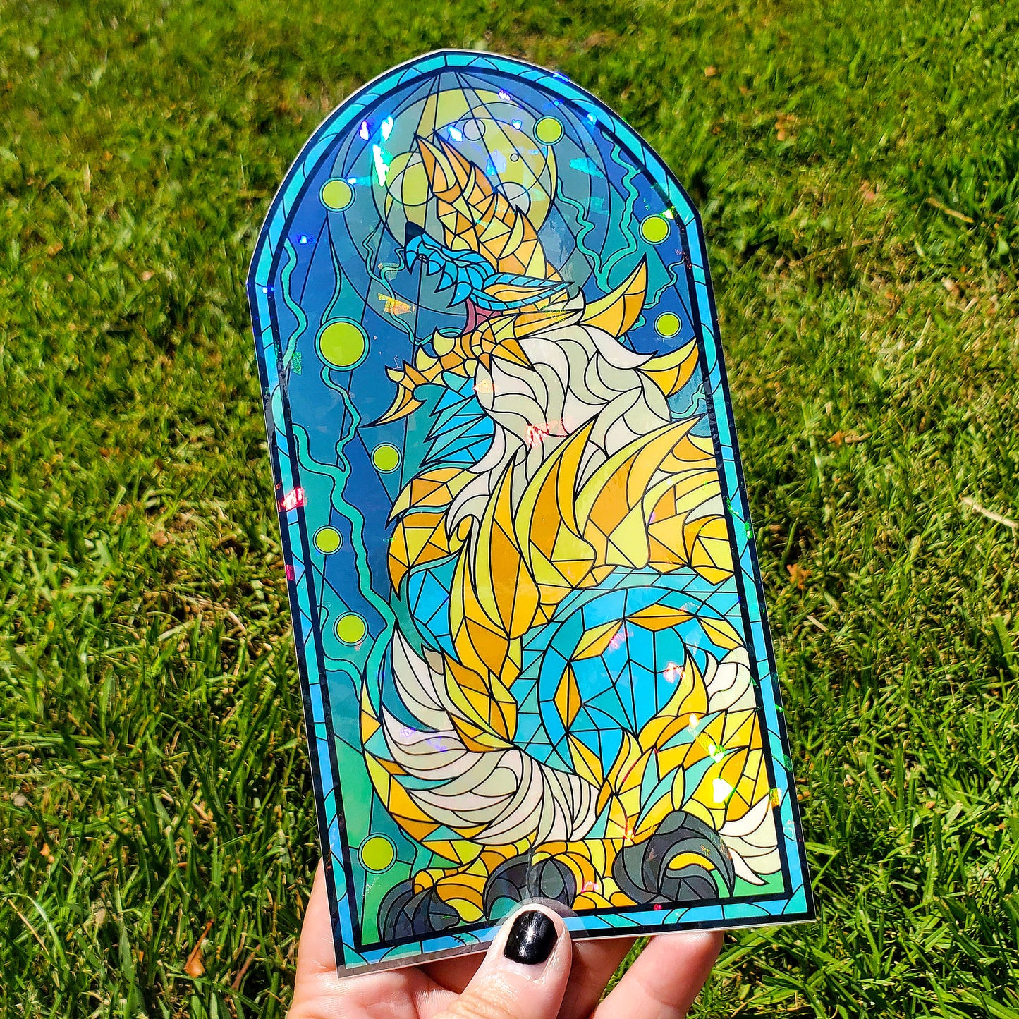 Zinogre Stained Glass Vinyl Sticker