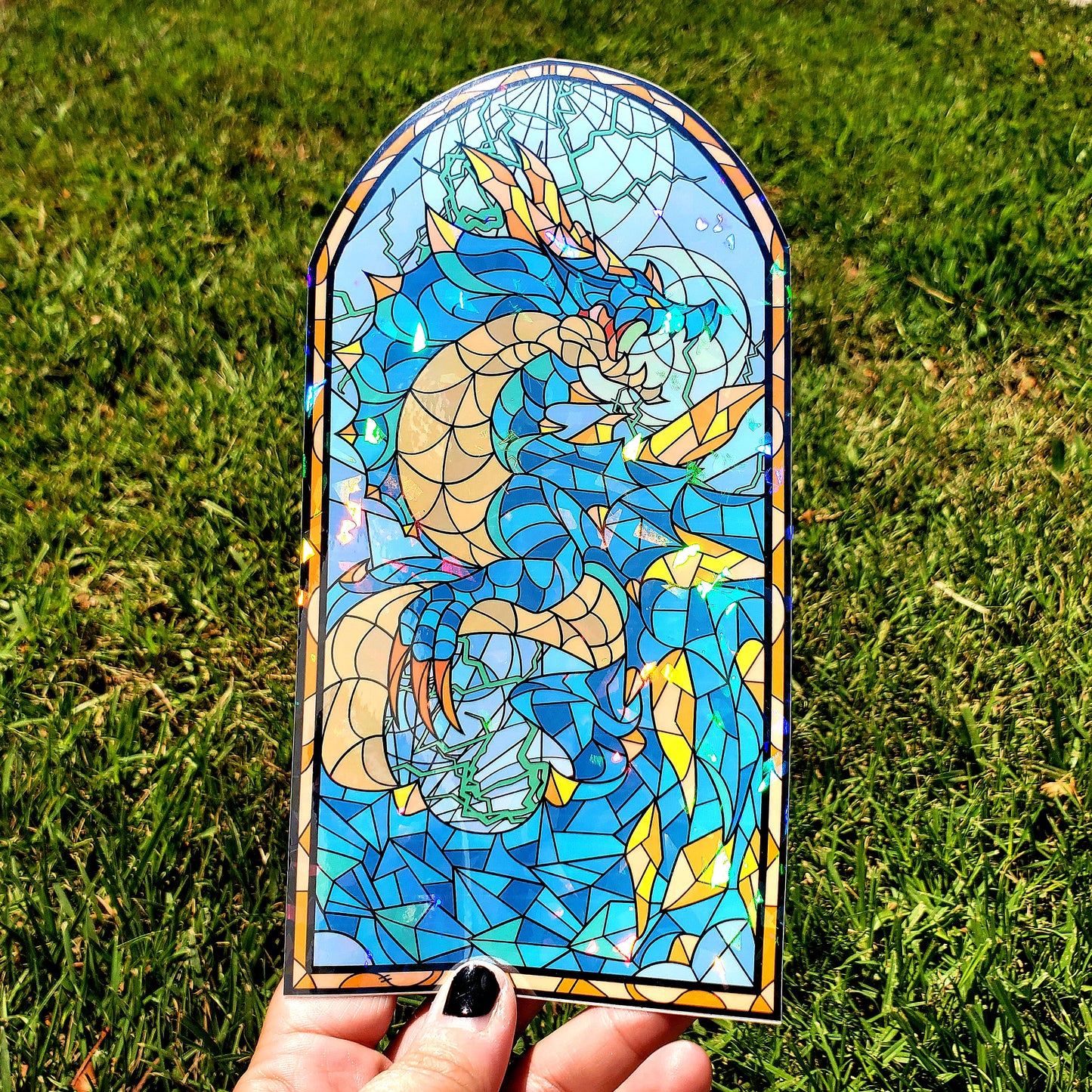 Lagiacrus Stained Glass Vinyl Sticker