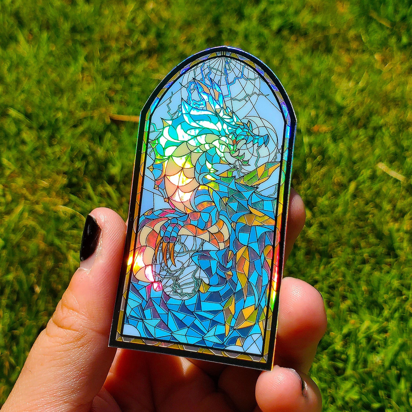 Lagiacrus Stained Glass Vinyl Sticker