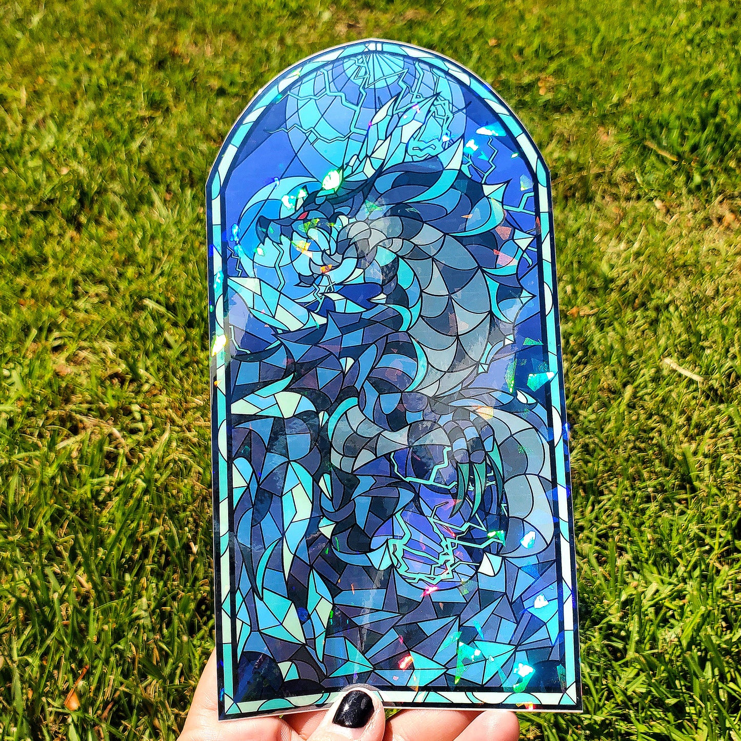 Abyssal Lagiacrus Stained Glass Vinyl Sticker