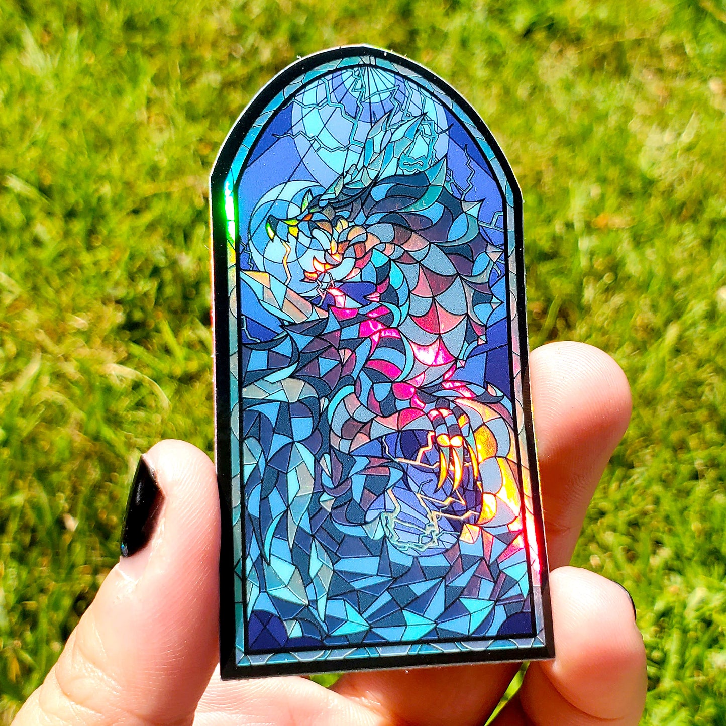 Abyssal Lagiacrus Stained Glass Vinyl Sticker