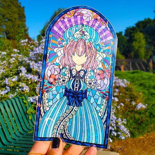 Yuyuko Saigyouji Stained Glass Vinyl Sticker