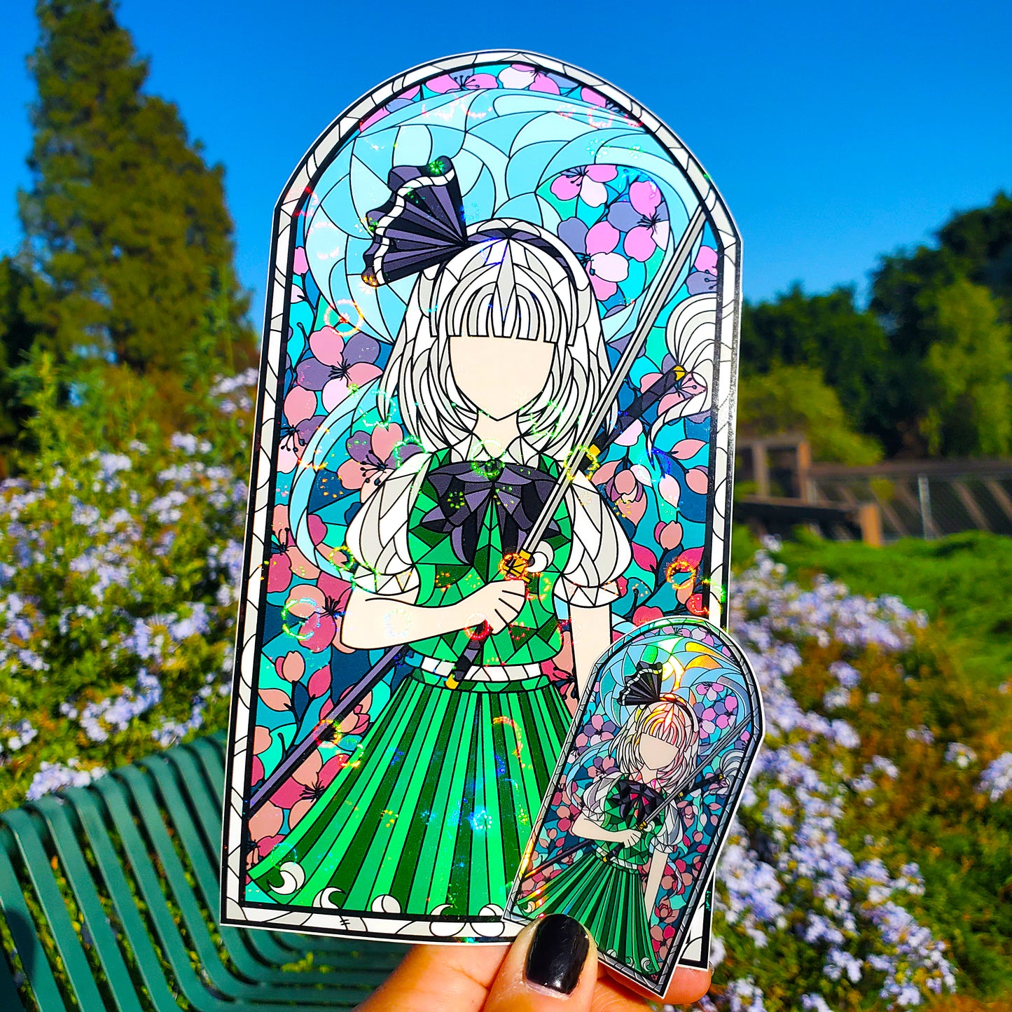 Youmu Konpaku Stained Glass Vinyl Sticker