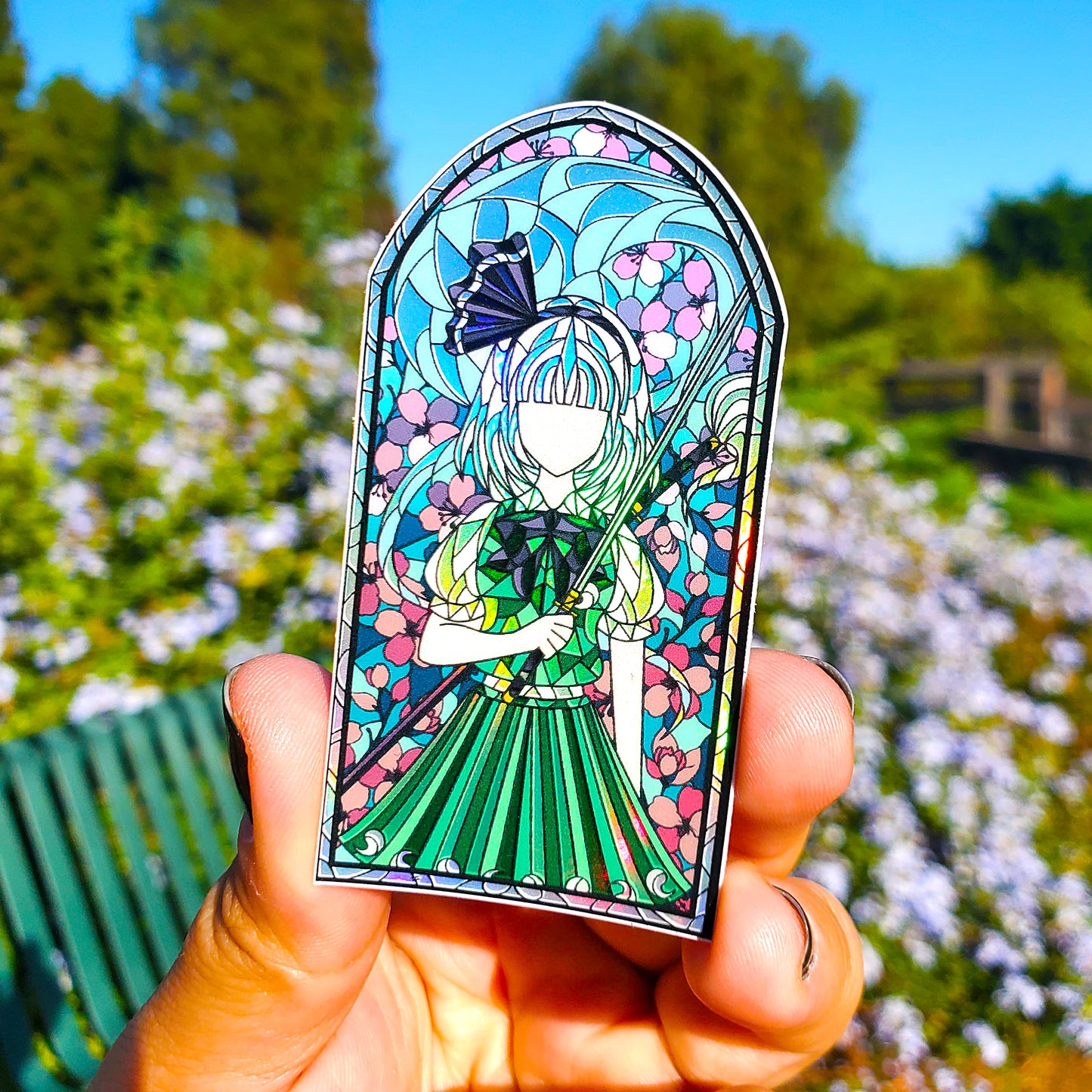 Youmu Konpaku Stained Glass Vinyl Sticker