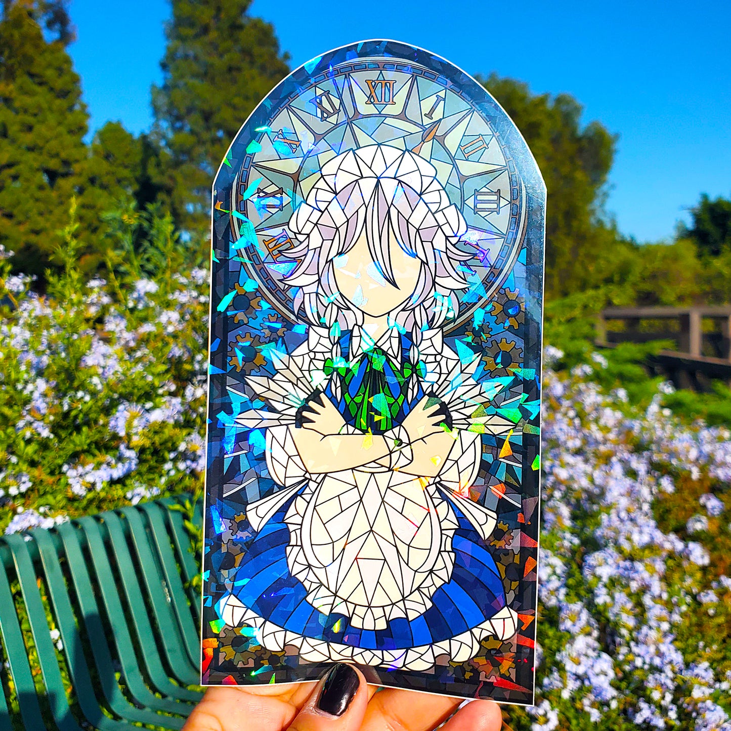 Sakuya Izayoi Stained Glass Vinyl Sticker