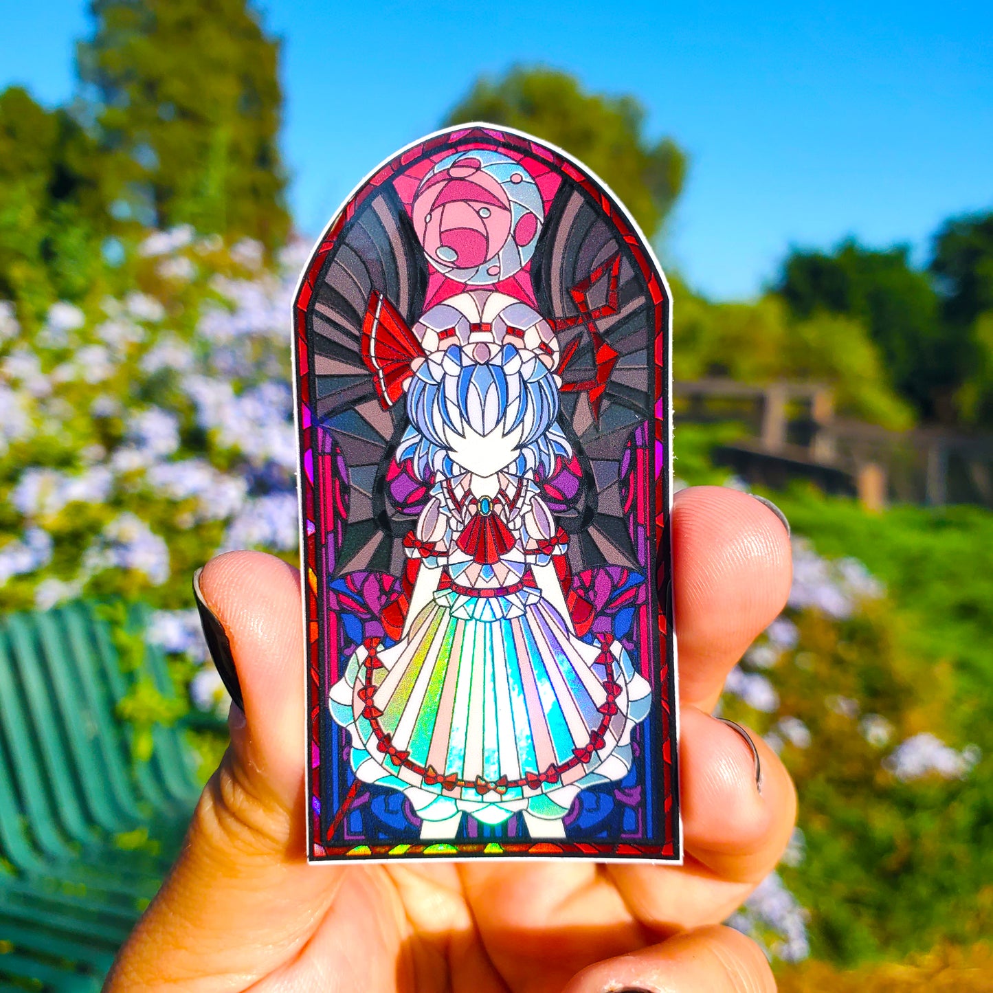 Remilia Scarlet Stained Glass Vinyl Sticker